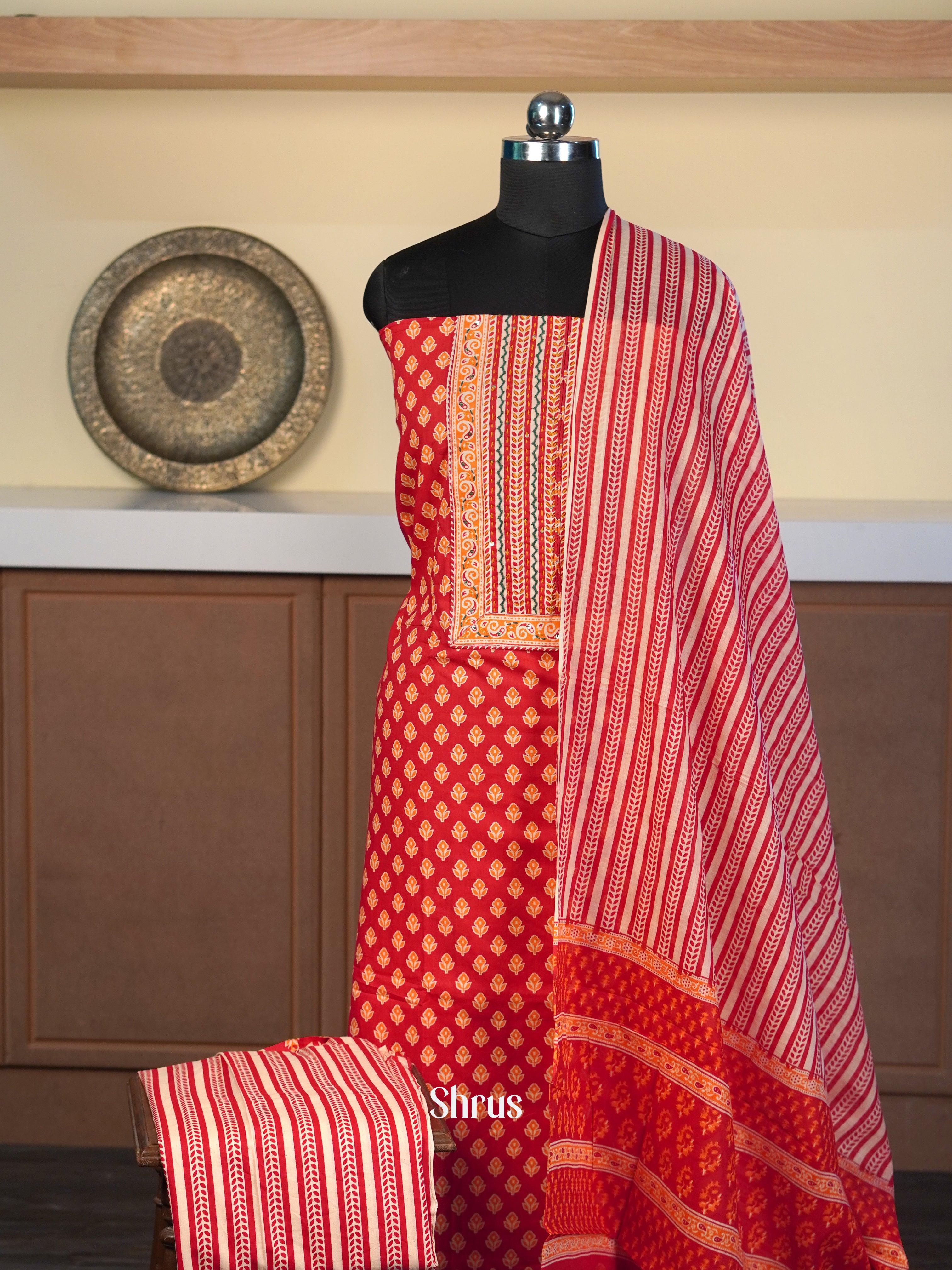 Red - Cotton salwar - Shop on Shrus.com