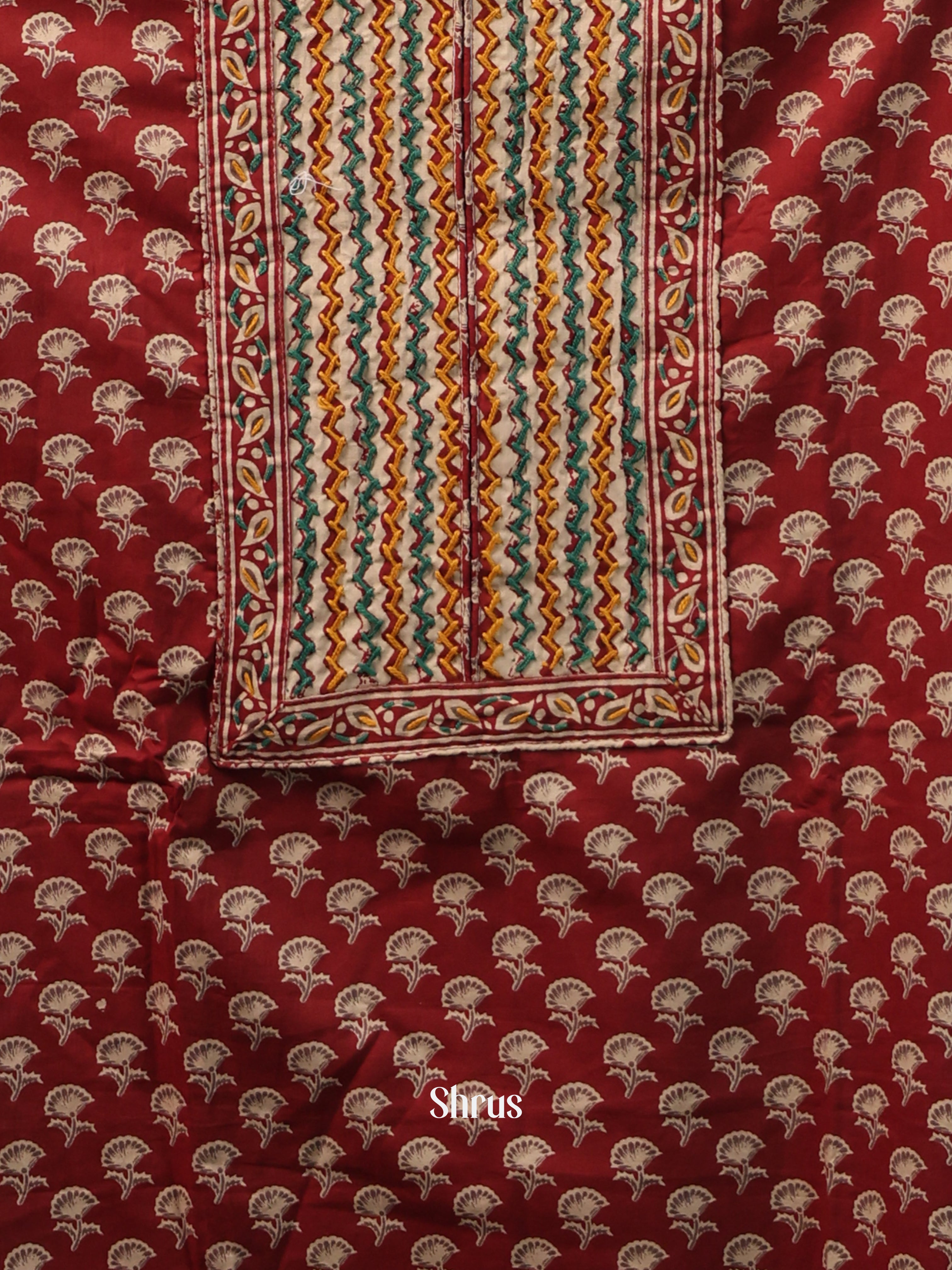 Maroon & Cream - Cotton salwar - Shop on Shrus.com