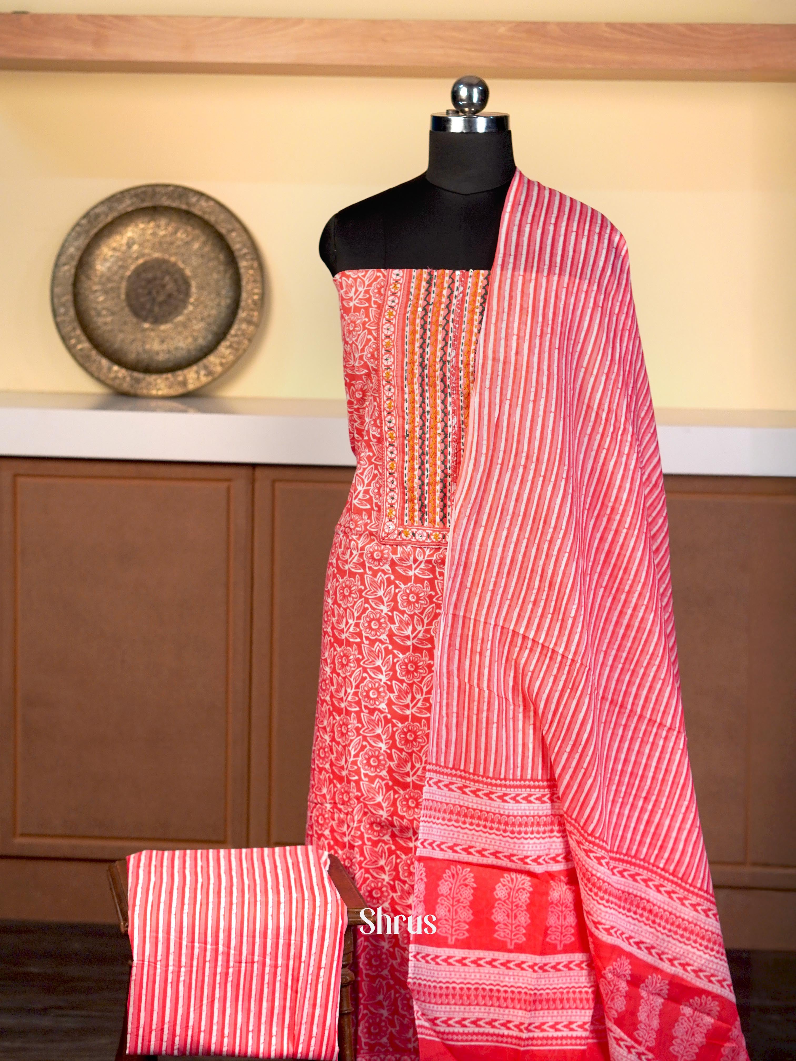 Red - Cotton salwar - Shop on Shrus.com