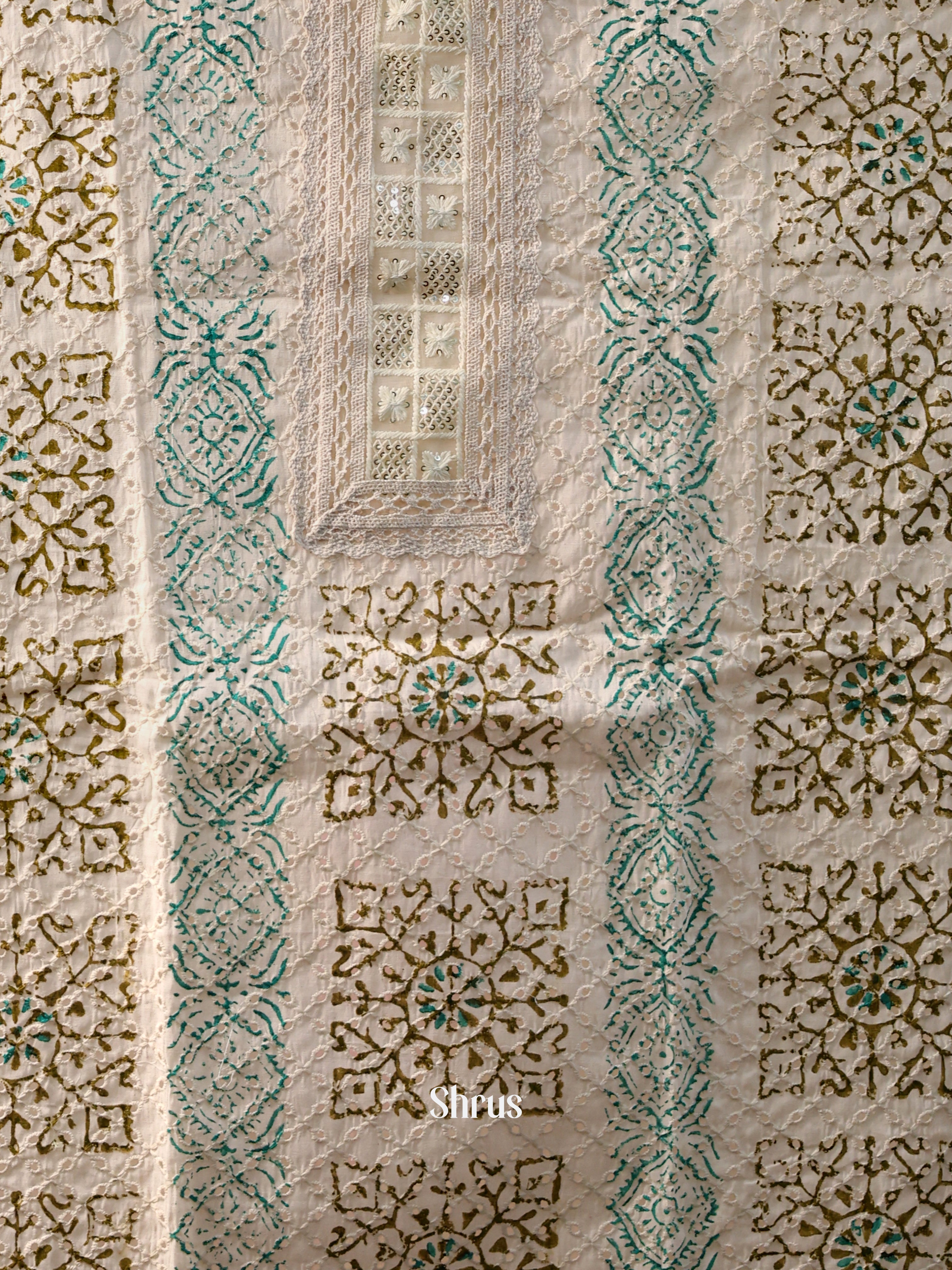 Cream - Cotton salwar - Shop on Shrus.com