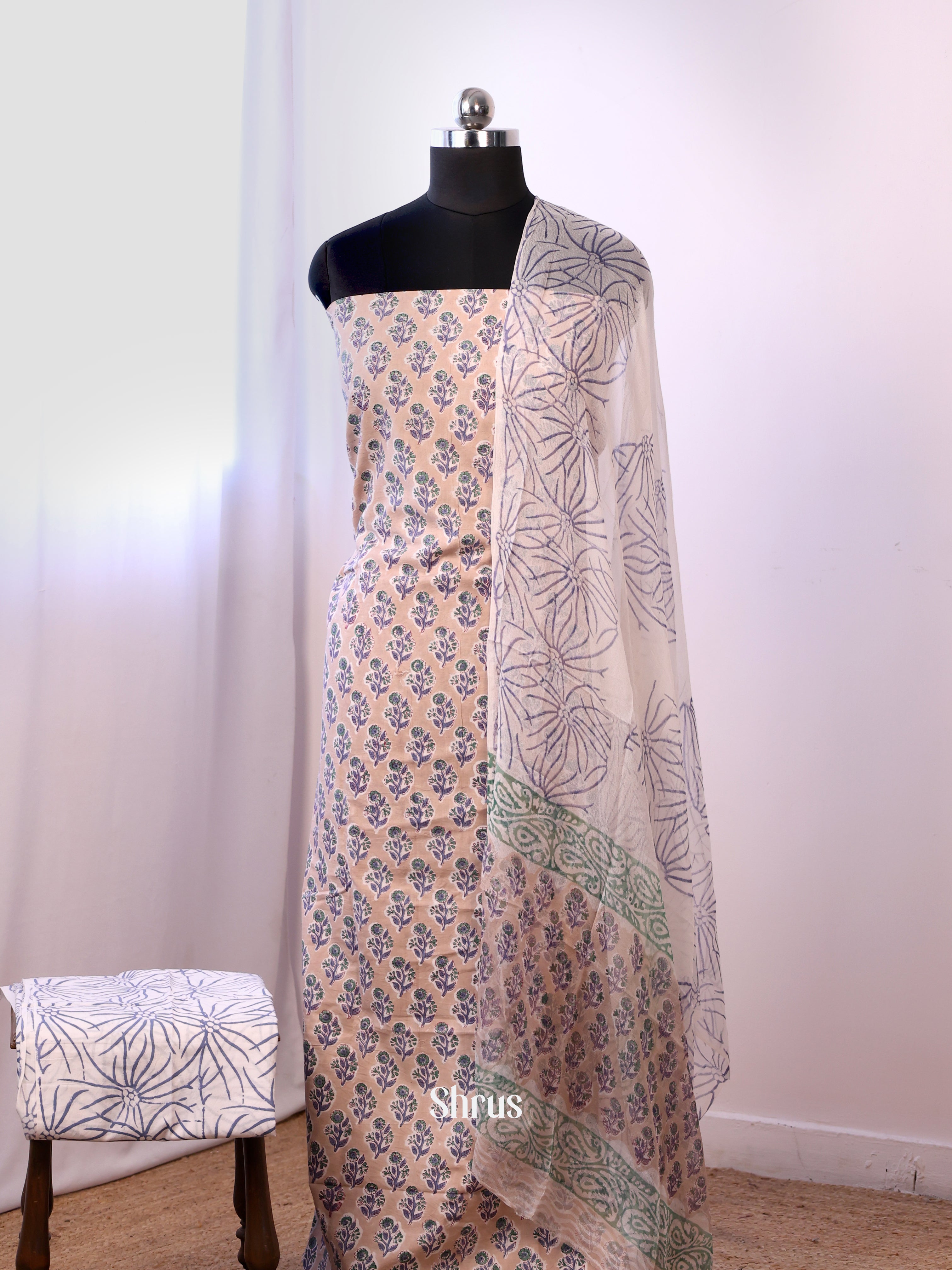 Peach & Cream- Cotton salwar - Shop on Shrus.com