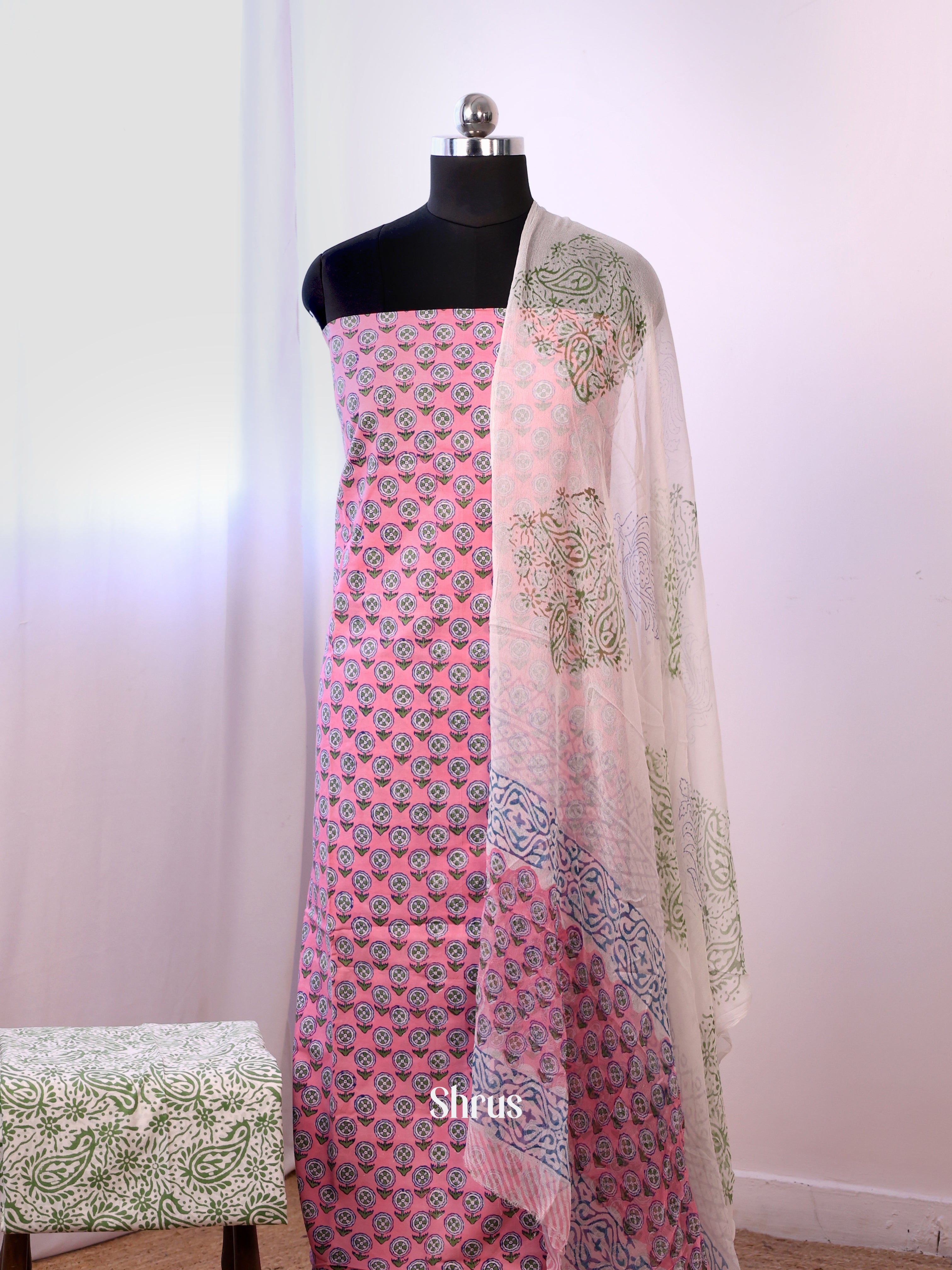 Pink & Cream - Cotton salwar - Shop on Shrus.com