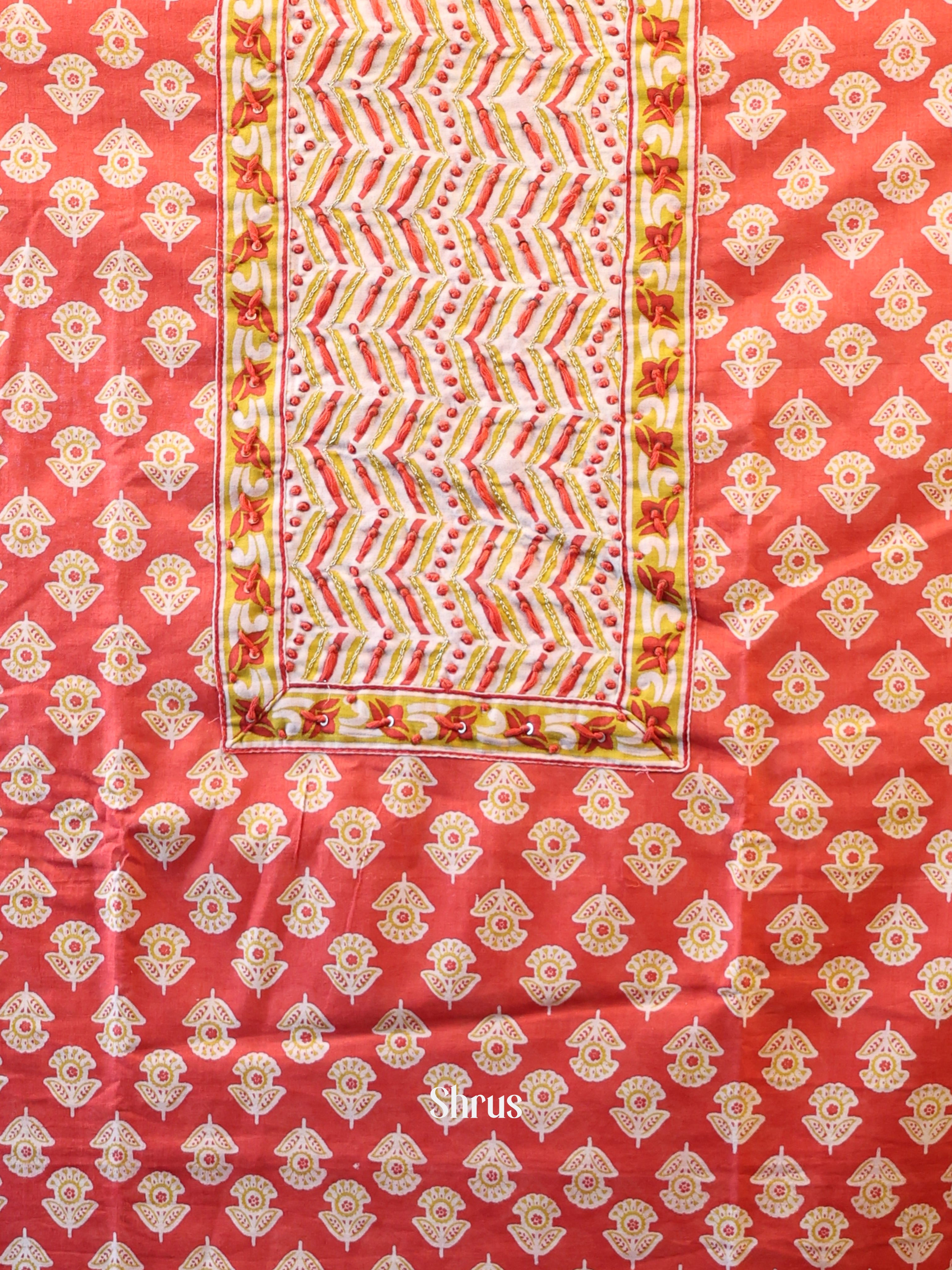 Orange & Cream- Cotton salwar - Shop on Shrus.com