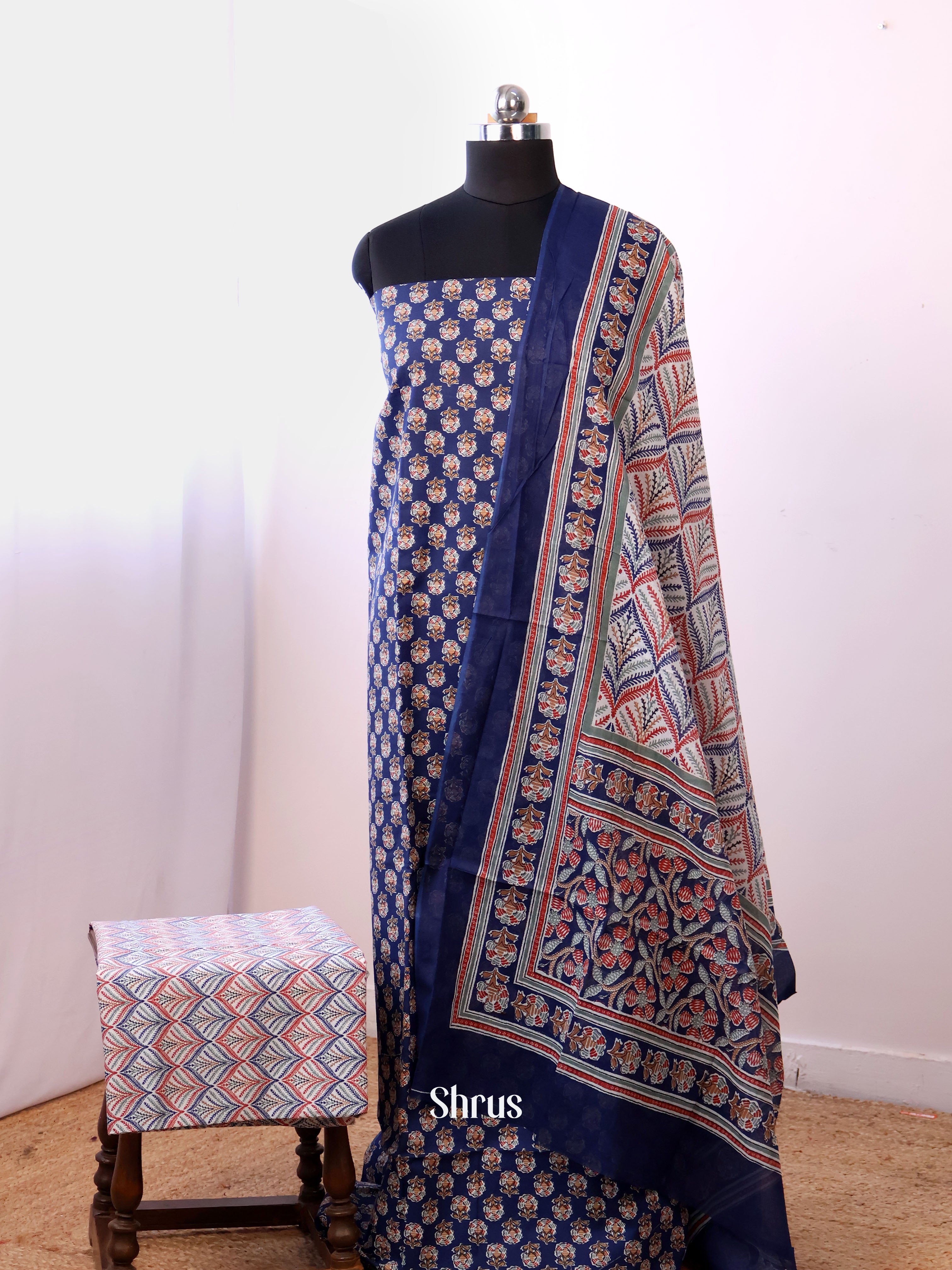 Blue & Cream - Cotton salwar - Shop on Shrus.com