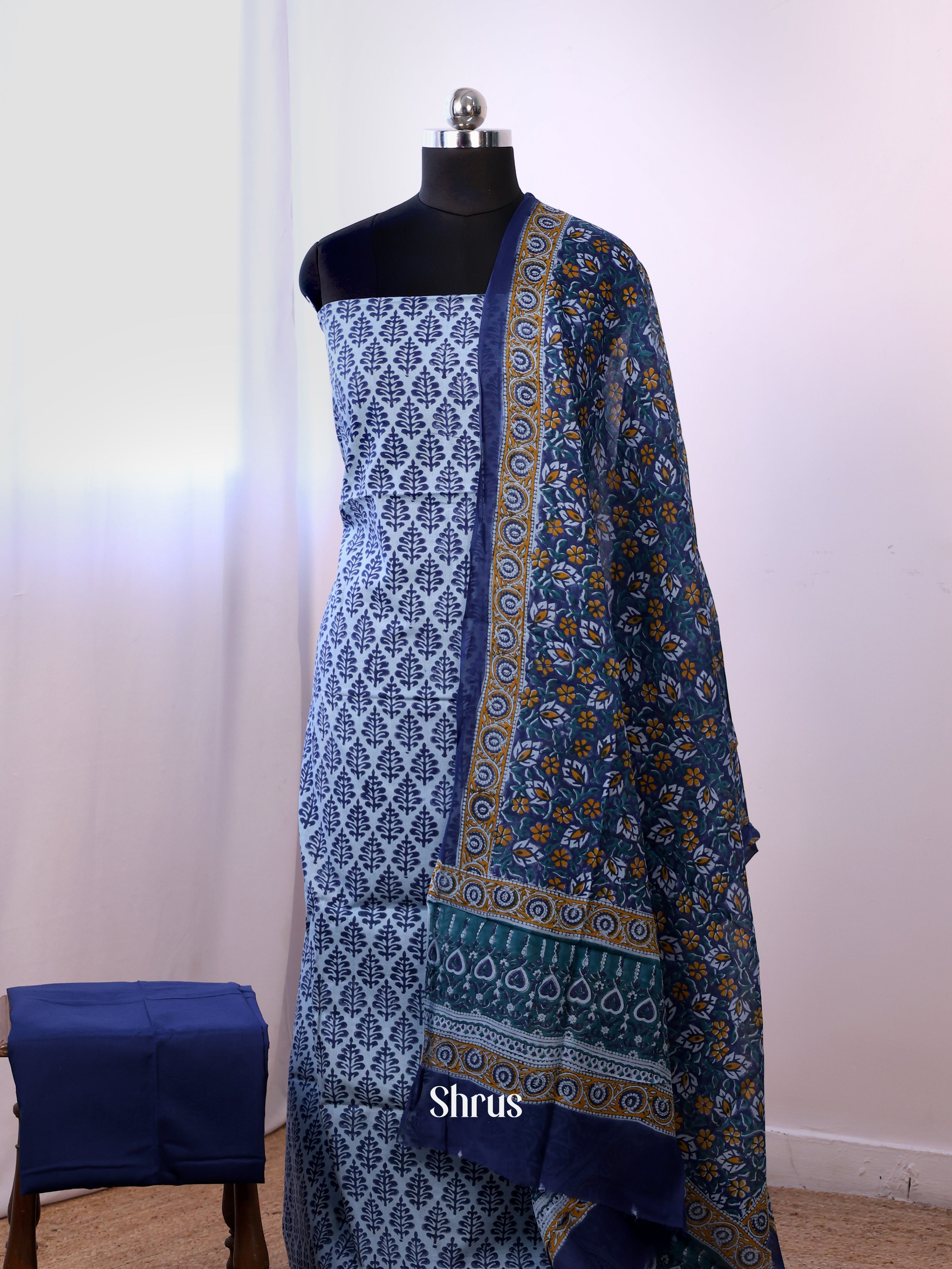 Blue - Cotton salwar - Shop on Shrus.com
