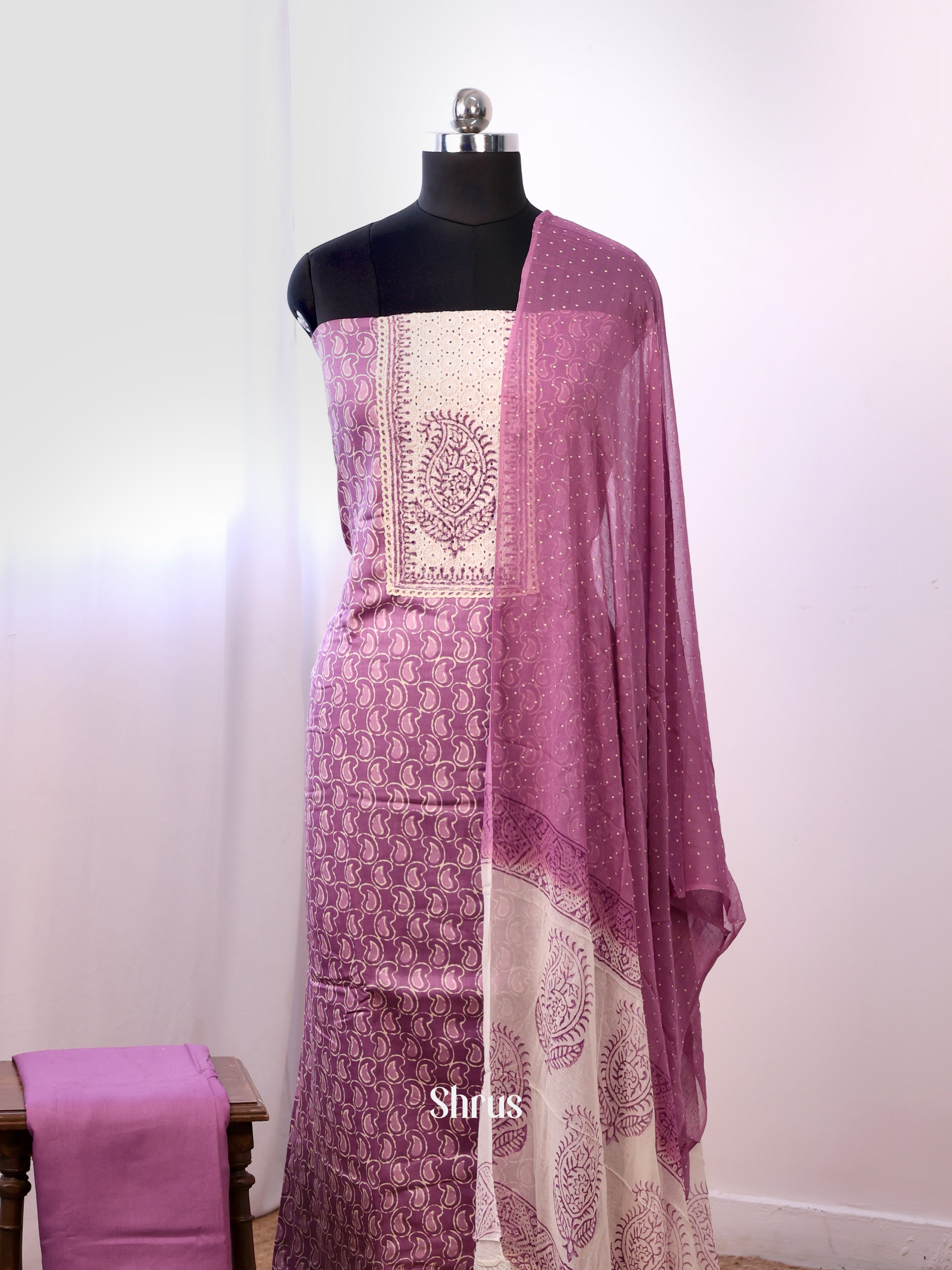 Purple - Cotton salwar - Shop on Shrus.com