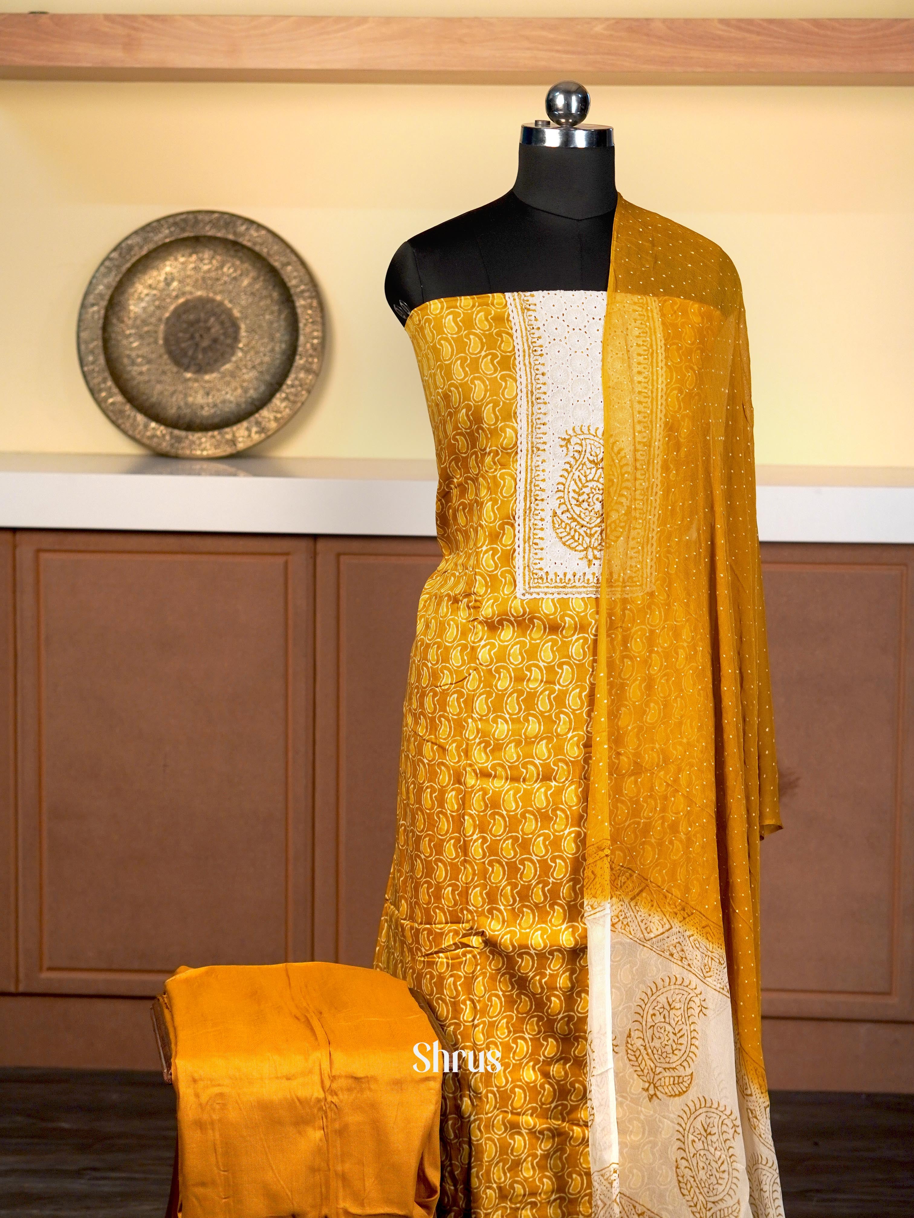 Mustard- Cotton salwar - Shop on Shrus.com