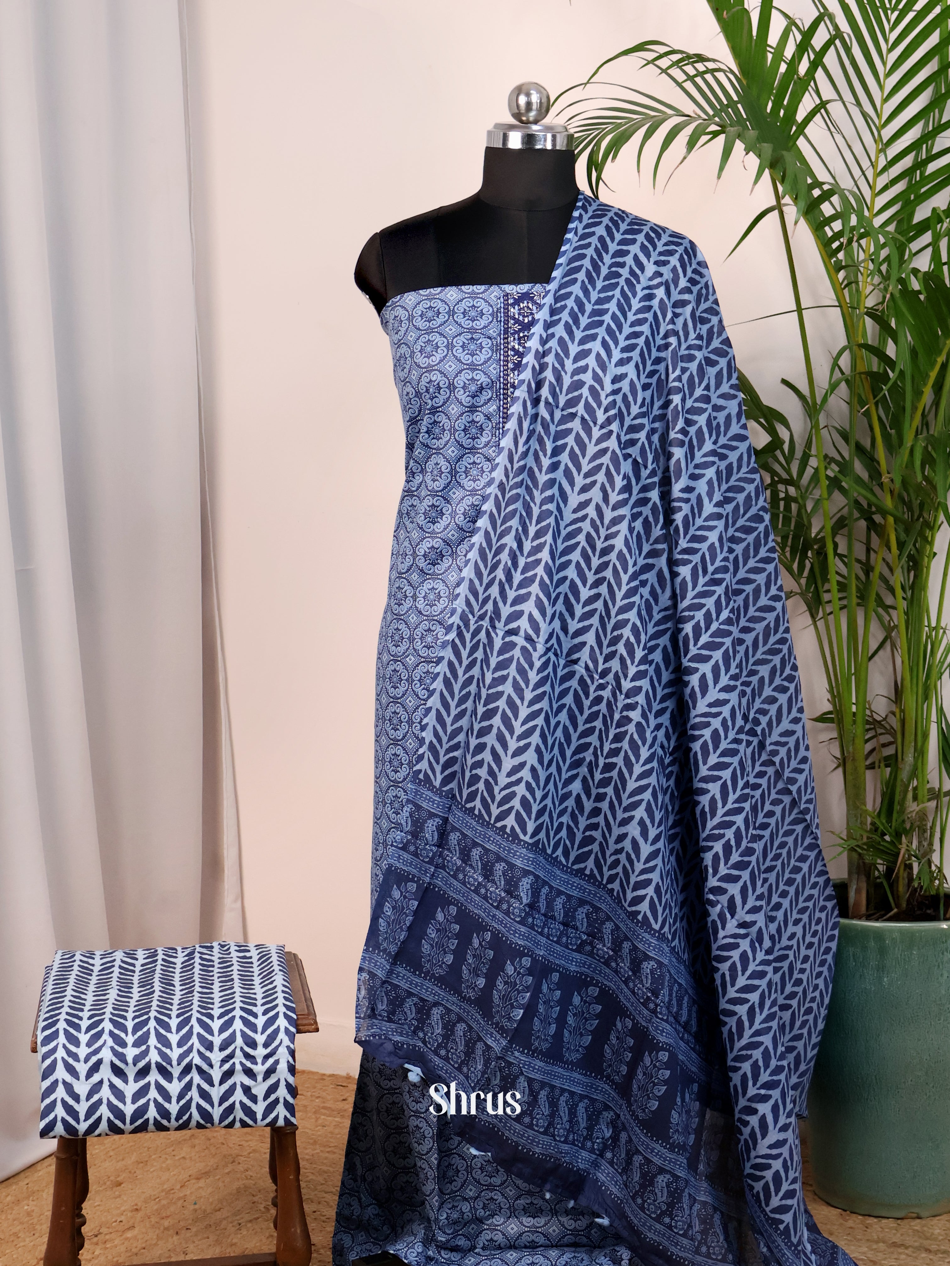 Blue - Cotton salwar - Shop on Shrus.com