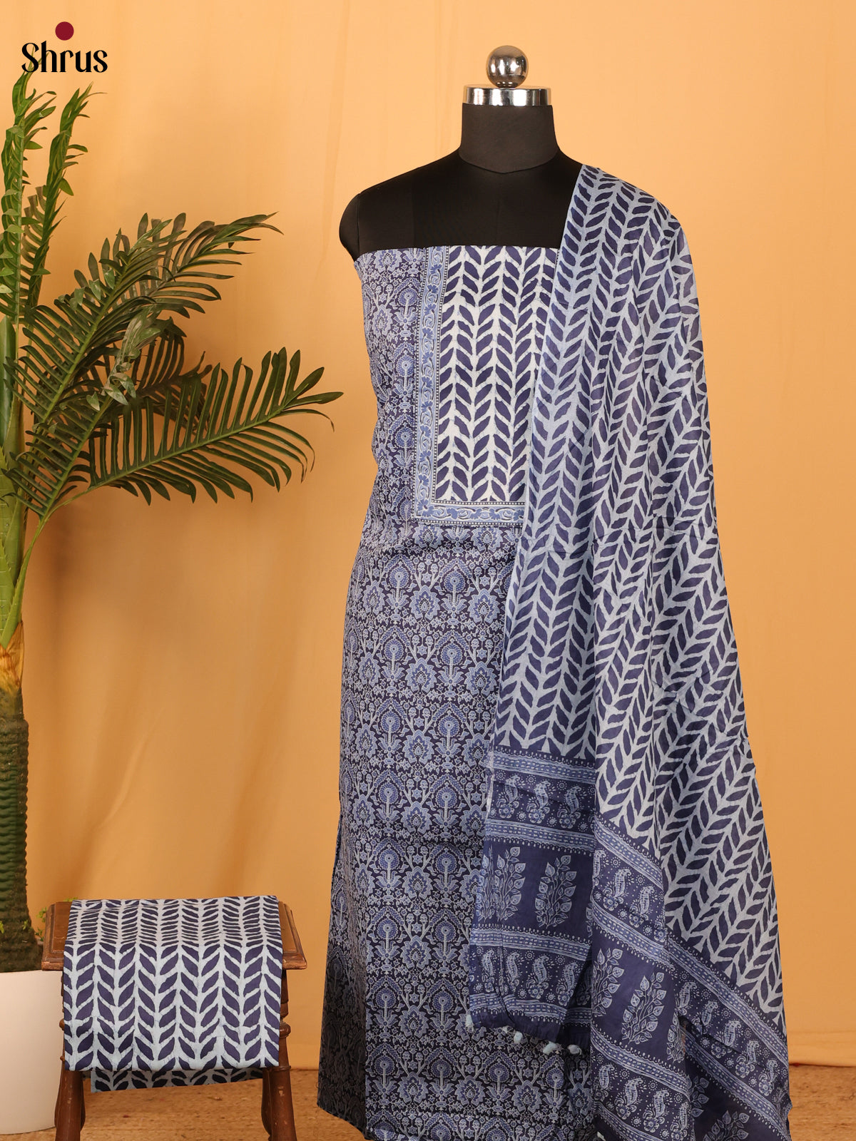 Blue - Cotton salwar - Shop on Shrus.com