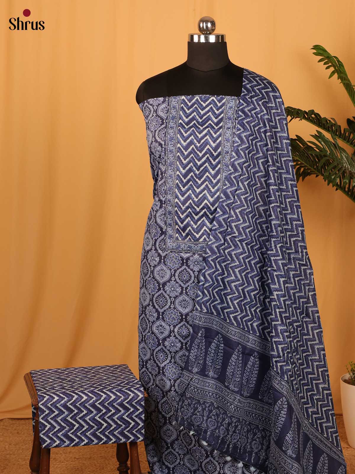 Blue - Cotton salwar - Shop on Shrus.com