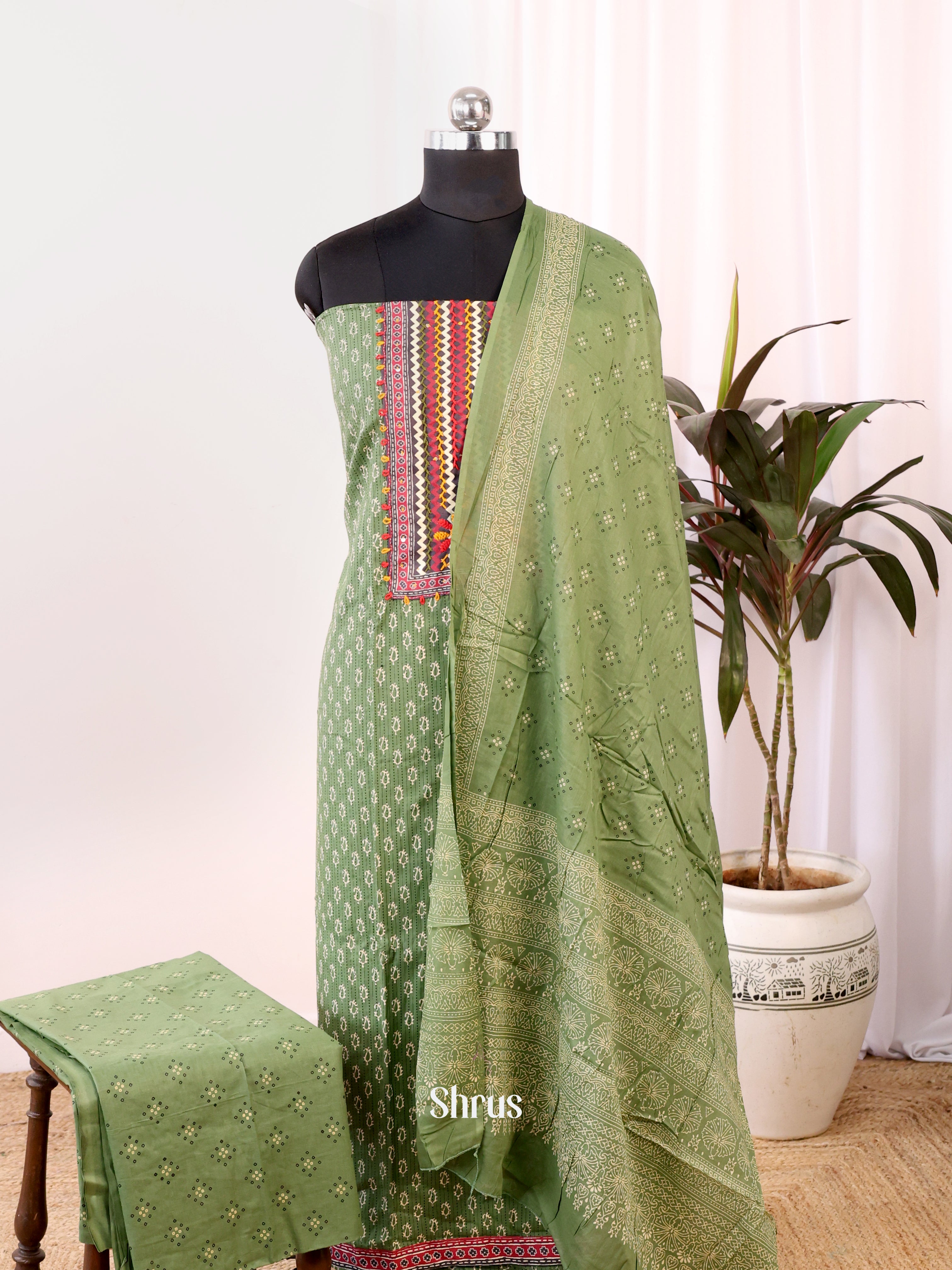 Green - Cotton salwar - Shop on Shrus.com