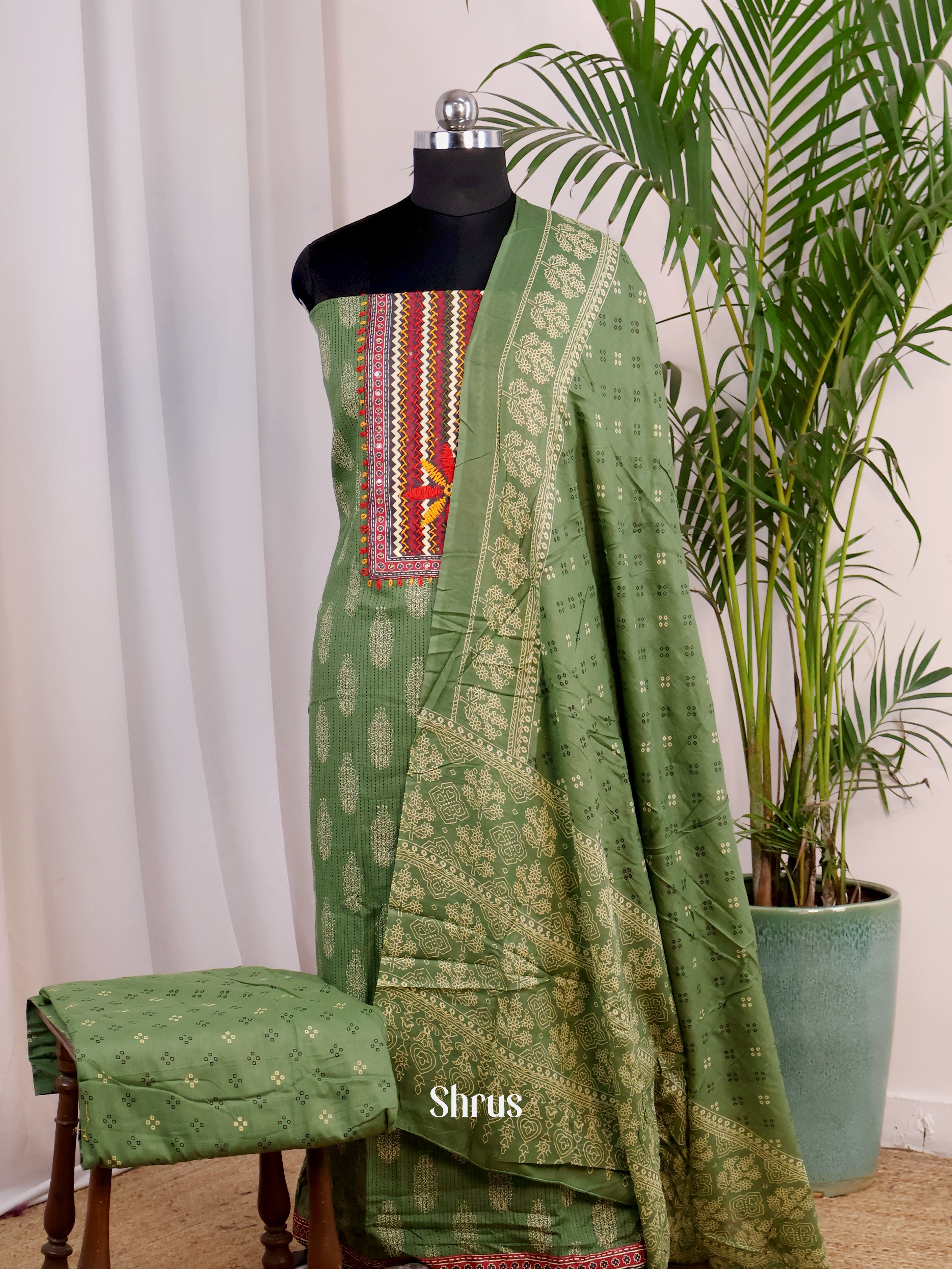 Green - Cotton salwar - Shop on Shrus.com