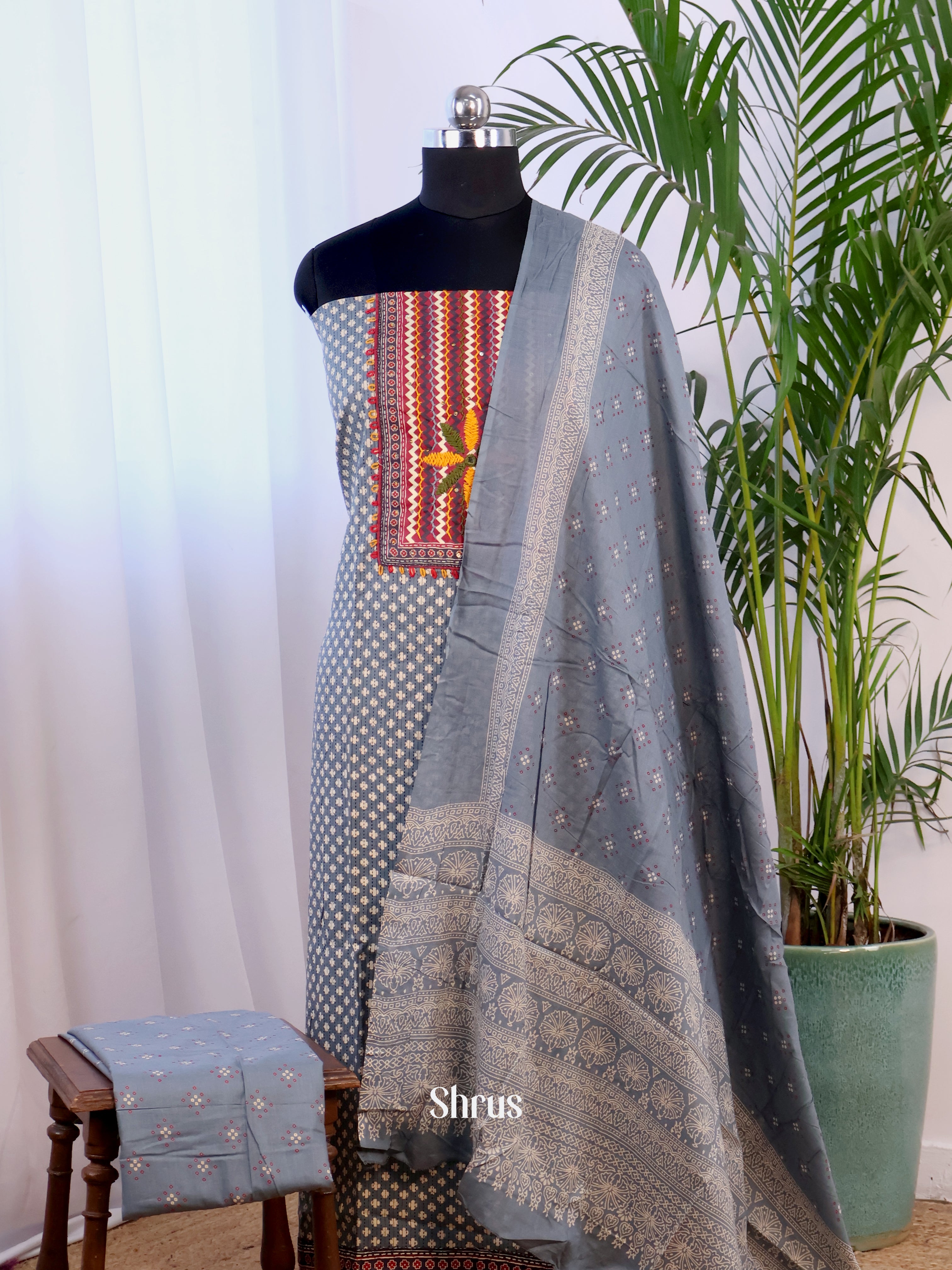 Grey - Cotton salwar - Shop on Shrus.com