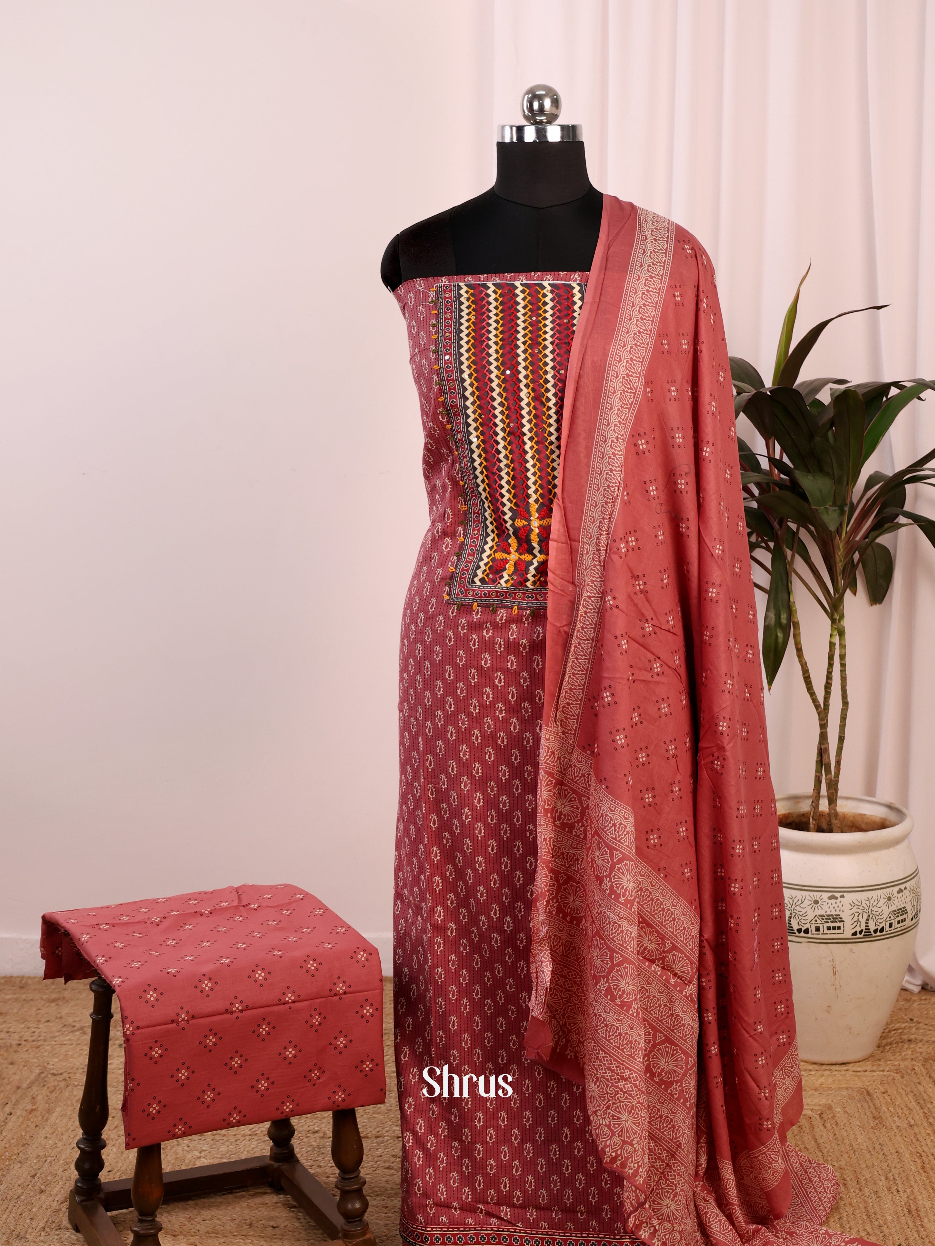 Brown- Cotton salwar - Shop on Shrus.com