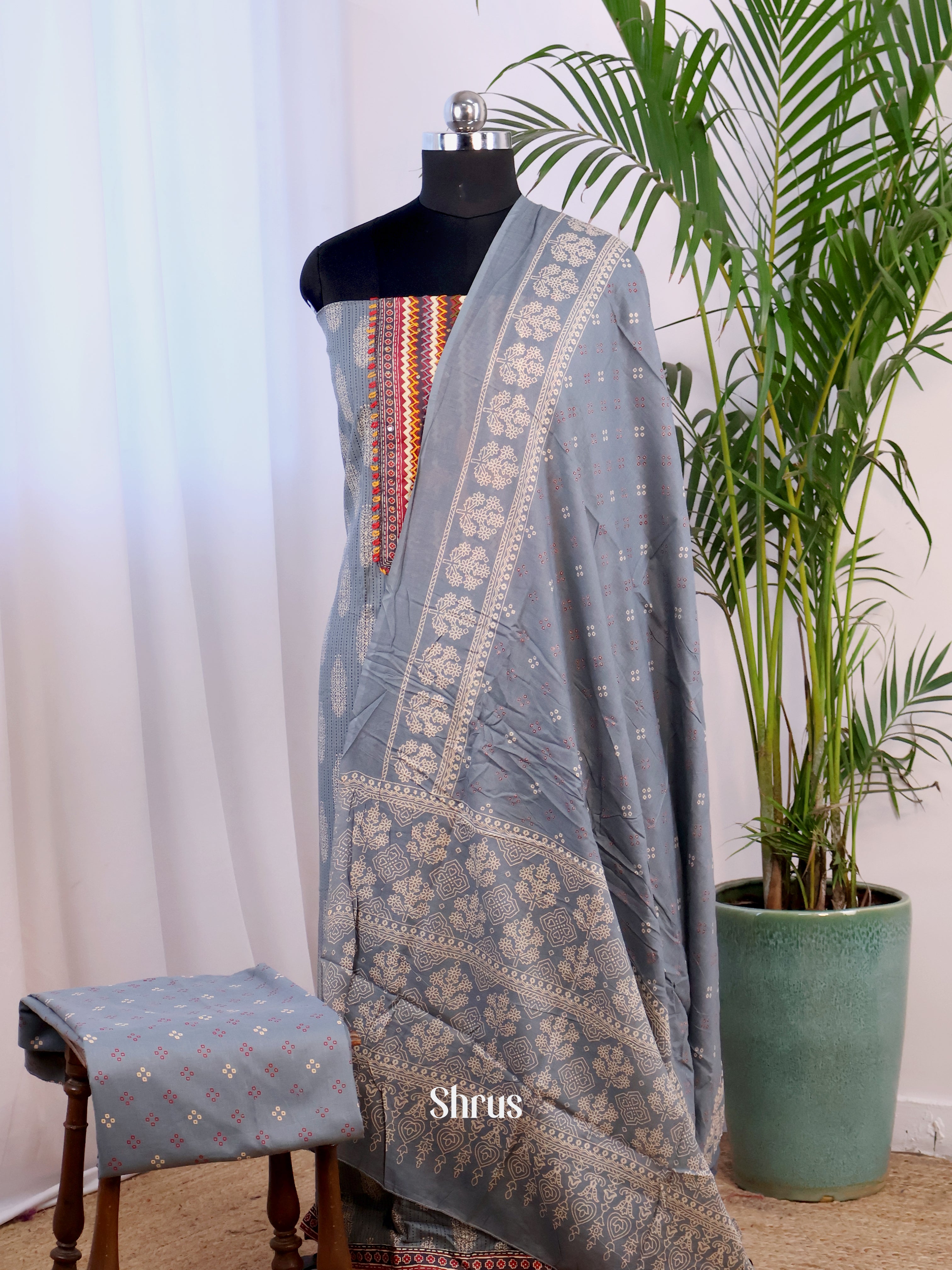Grey - Cotton salwar - Shop on Shrus.com