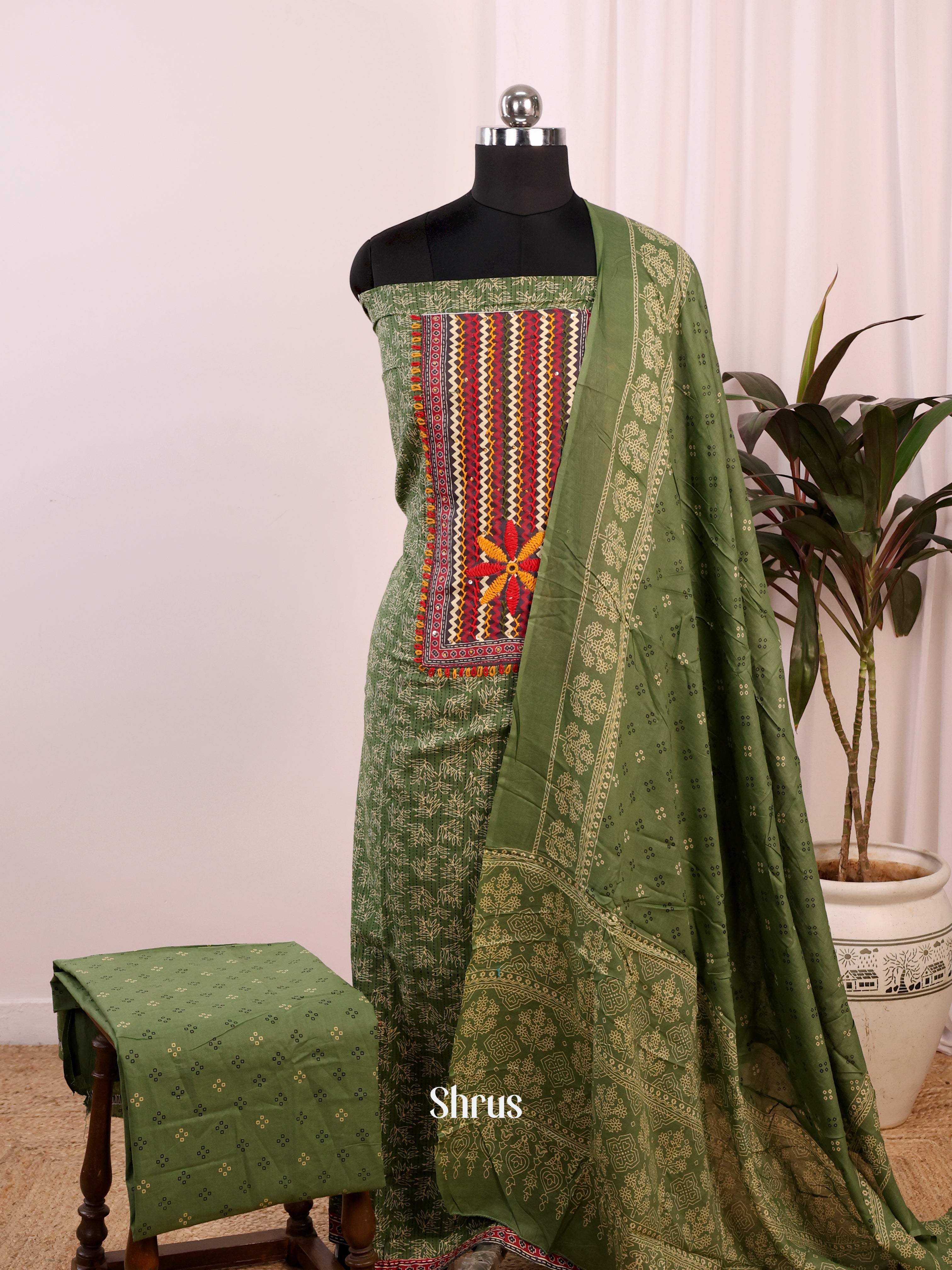 Green - Cotton salwar - Shop on Shrus.com