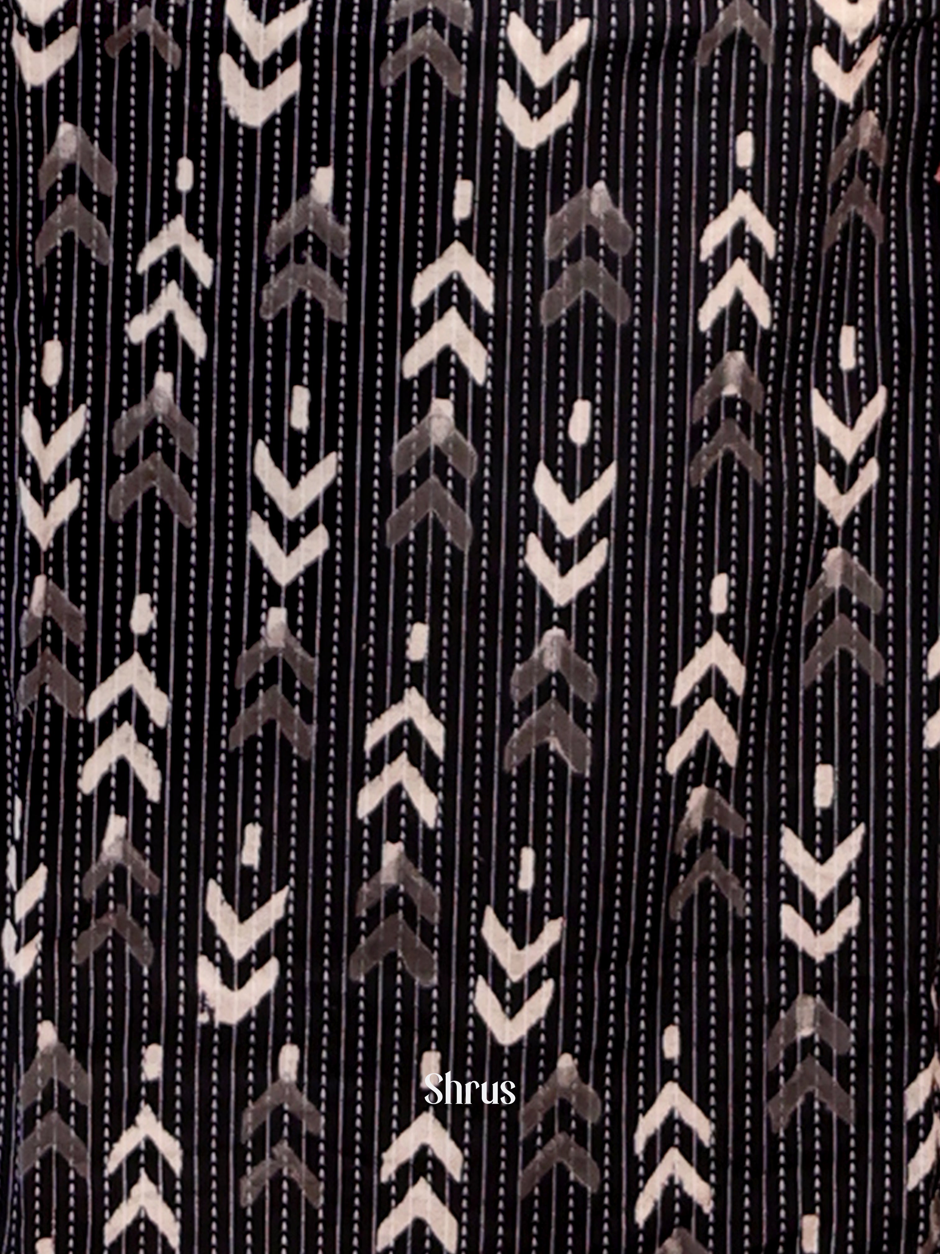 Black & Cream -Ajrakh Printed Readymade Suits - Shop on Shrus.com