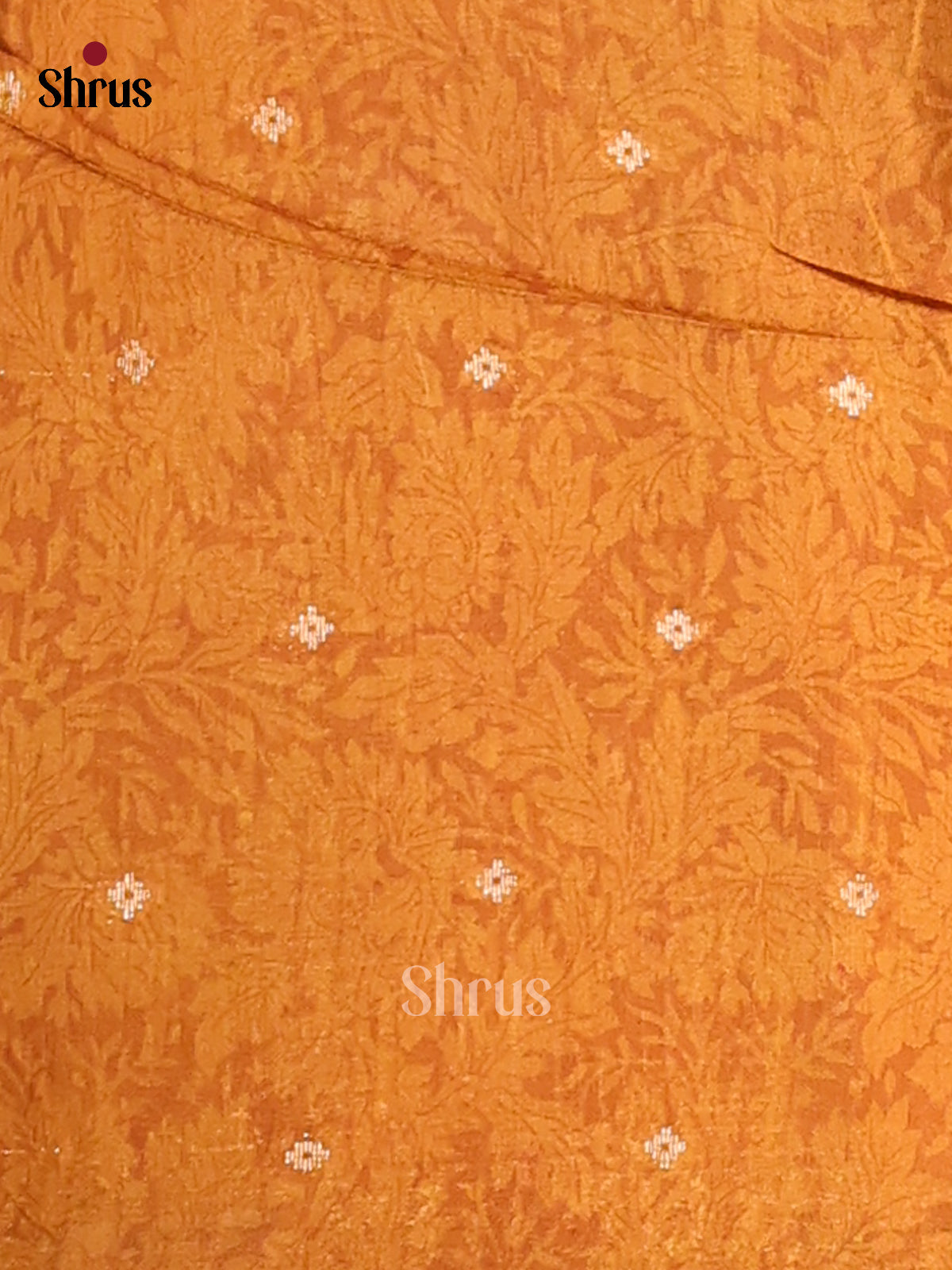 Brown with Mustard - Semi Chanderi - CIS15682 - Shop on Shrus.com