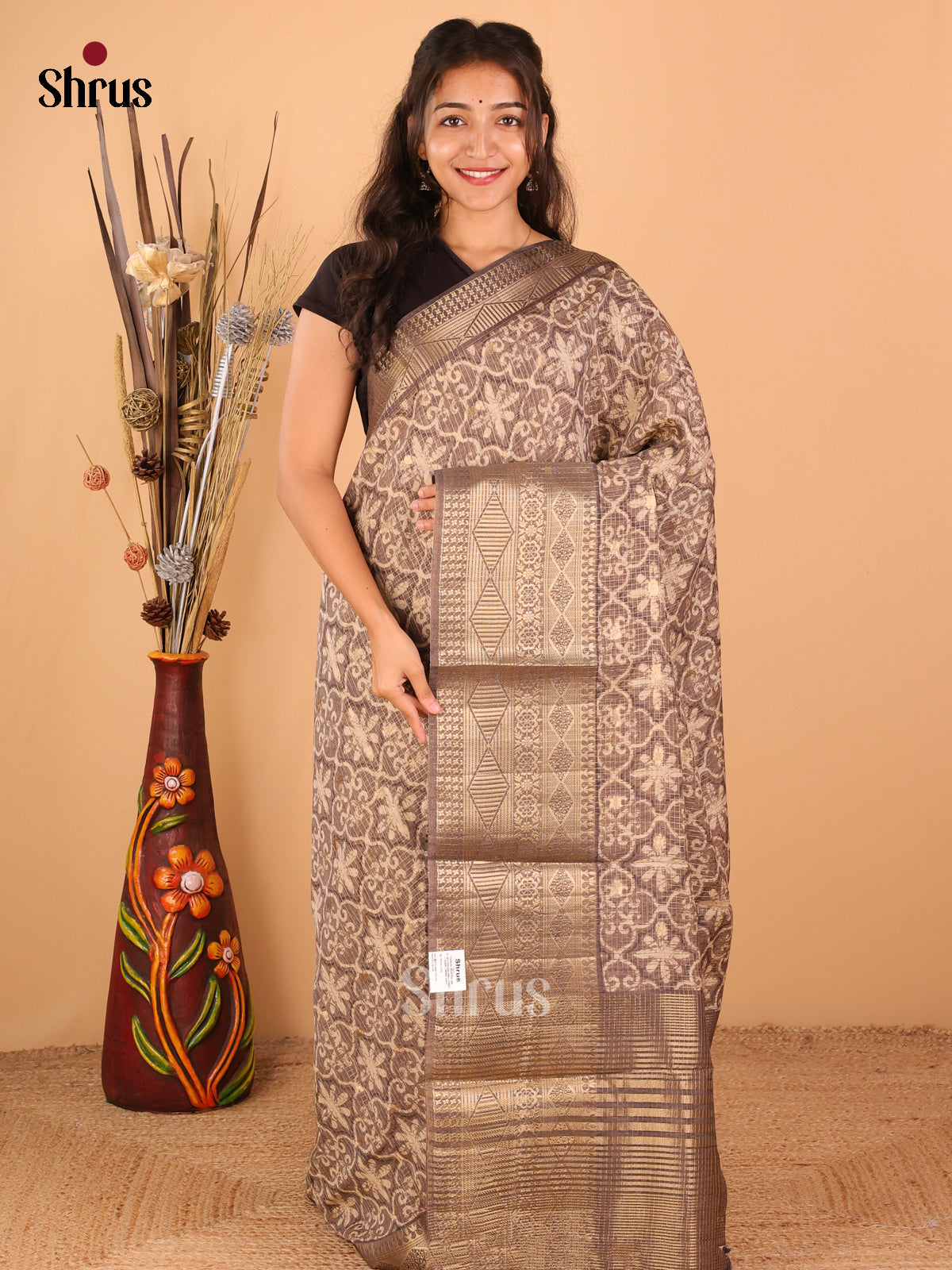 light purple - Semi Chanderi - CIS15687 - Shop on Shrus.com