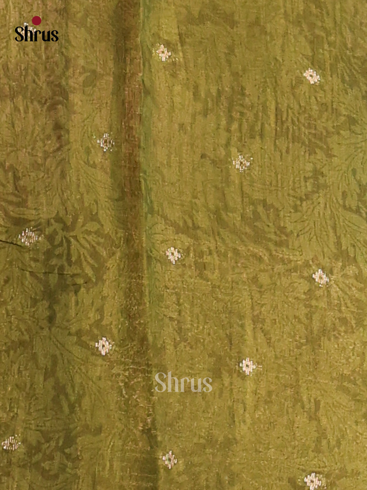 Dark green with Mehandi green - Semi Chanderi - CIS15688 - Shop on Shrus.com