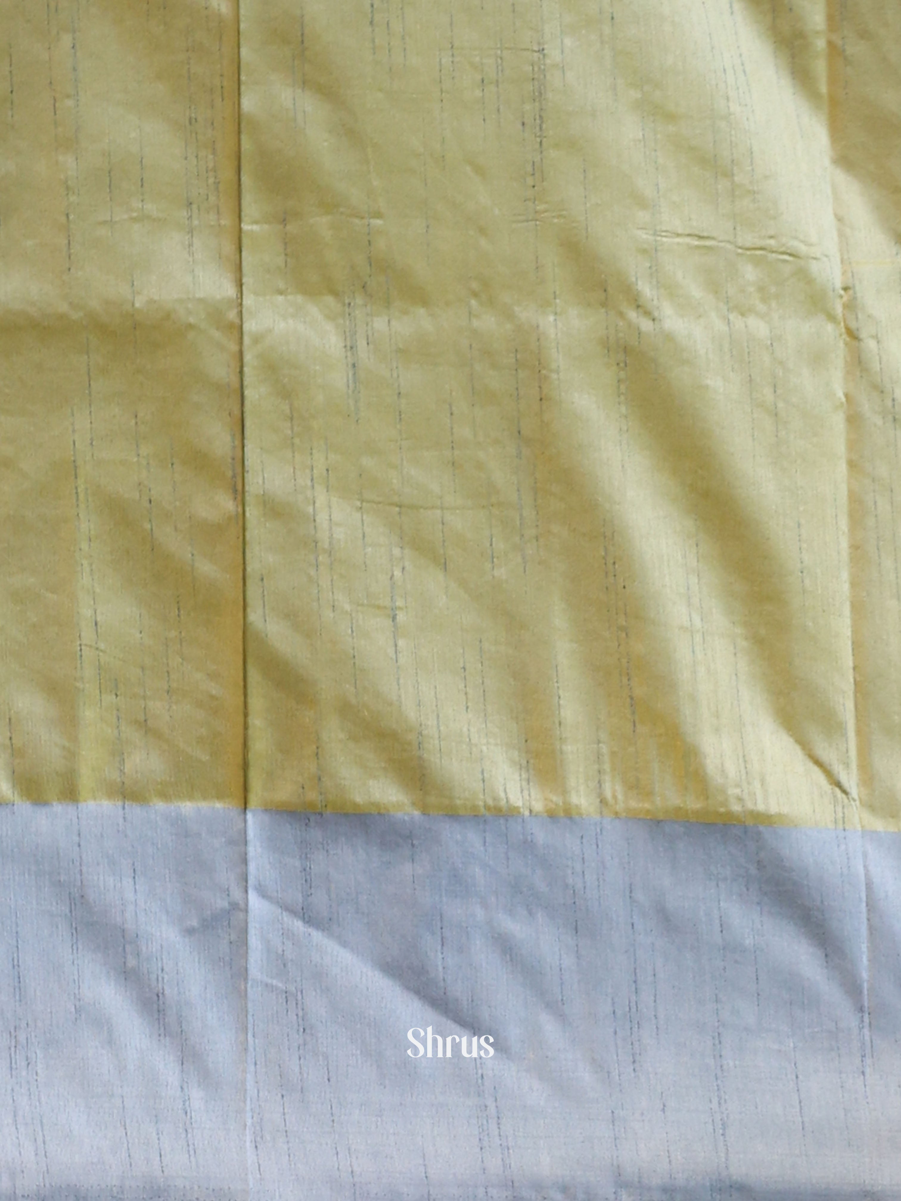 Green & Grey - Semi Banarasi Saree - Shop on Shrus.com