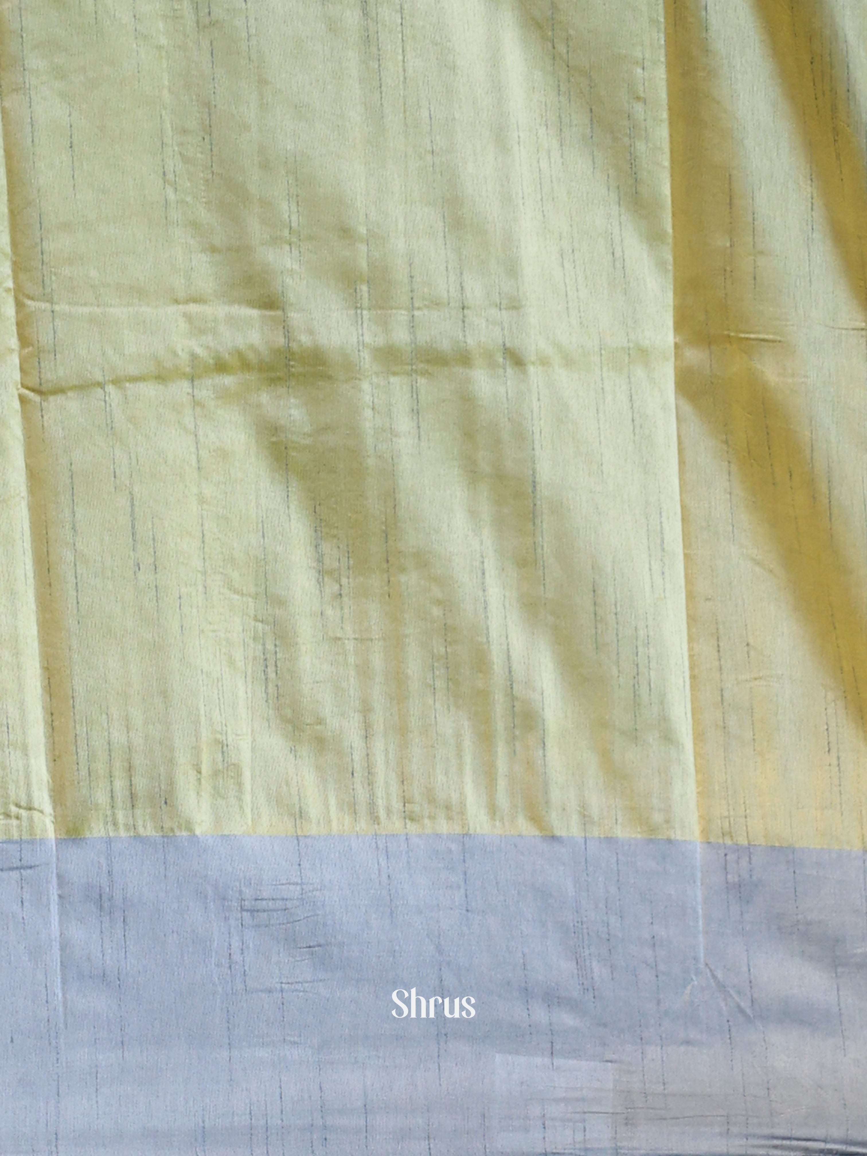 Green & Grey - Semi Banarasi Saree - Shop on Shrus.com