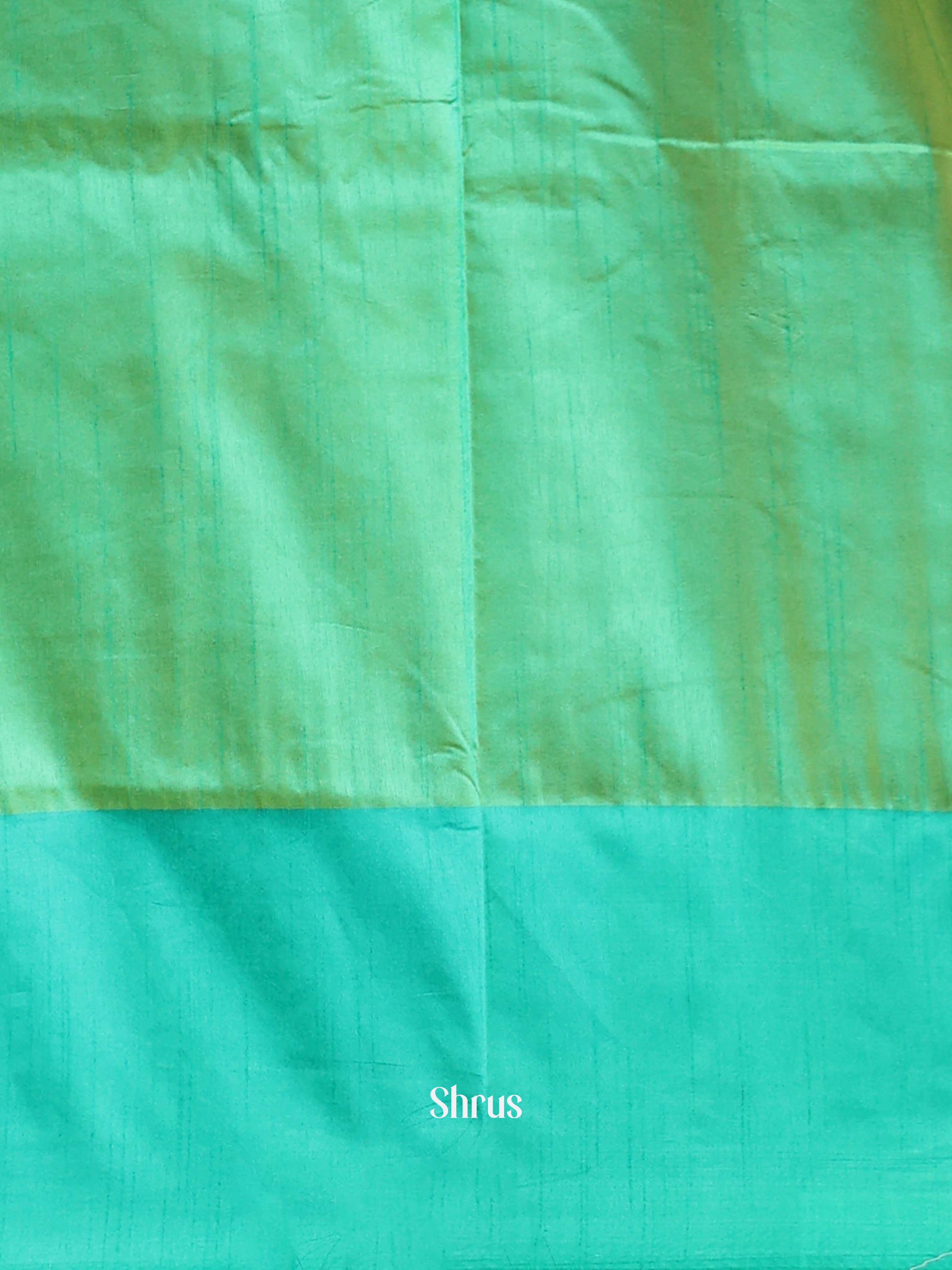 Pastel Green & Blue - Semi Banarasi Saree - Shop on Shrus.com