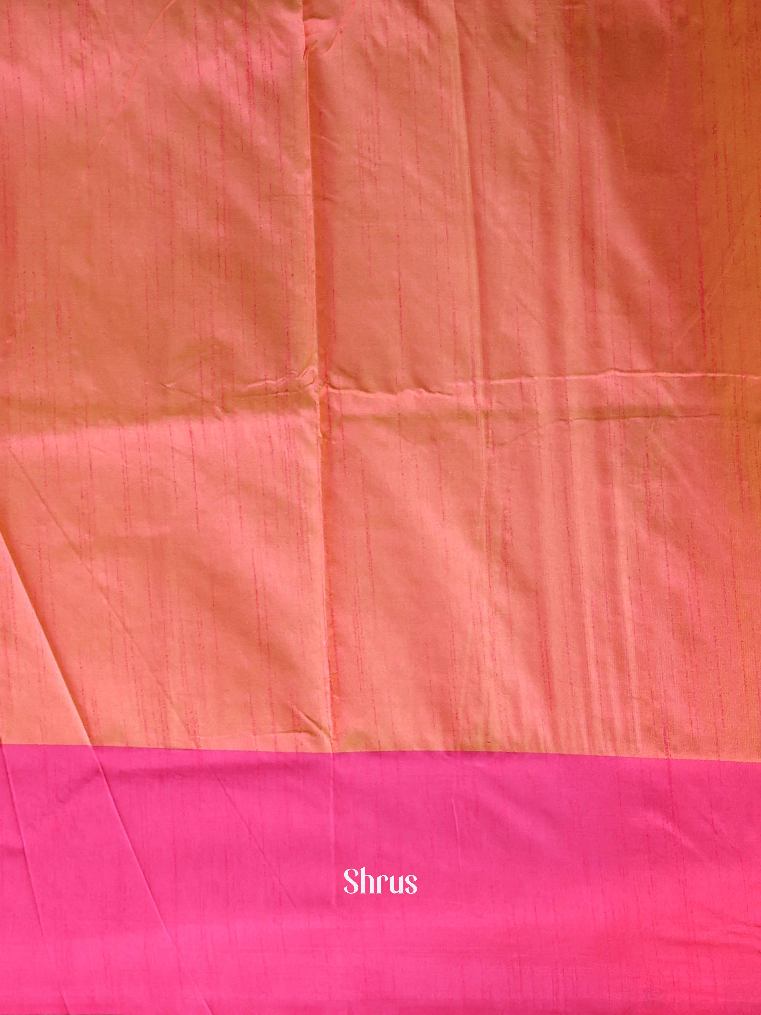 Orange & Pink - Semi Banarasi Saree - Shop on Shrus.com