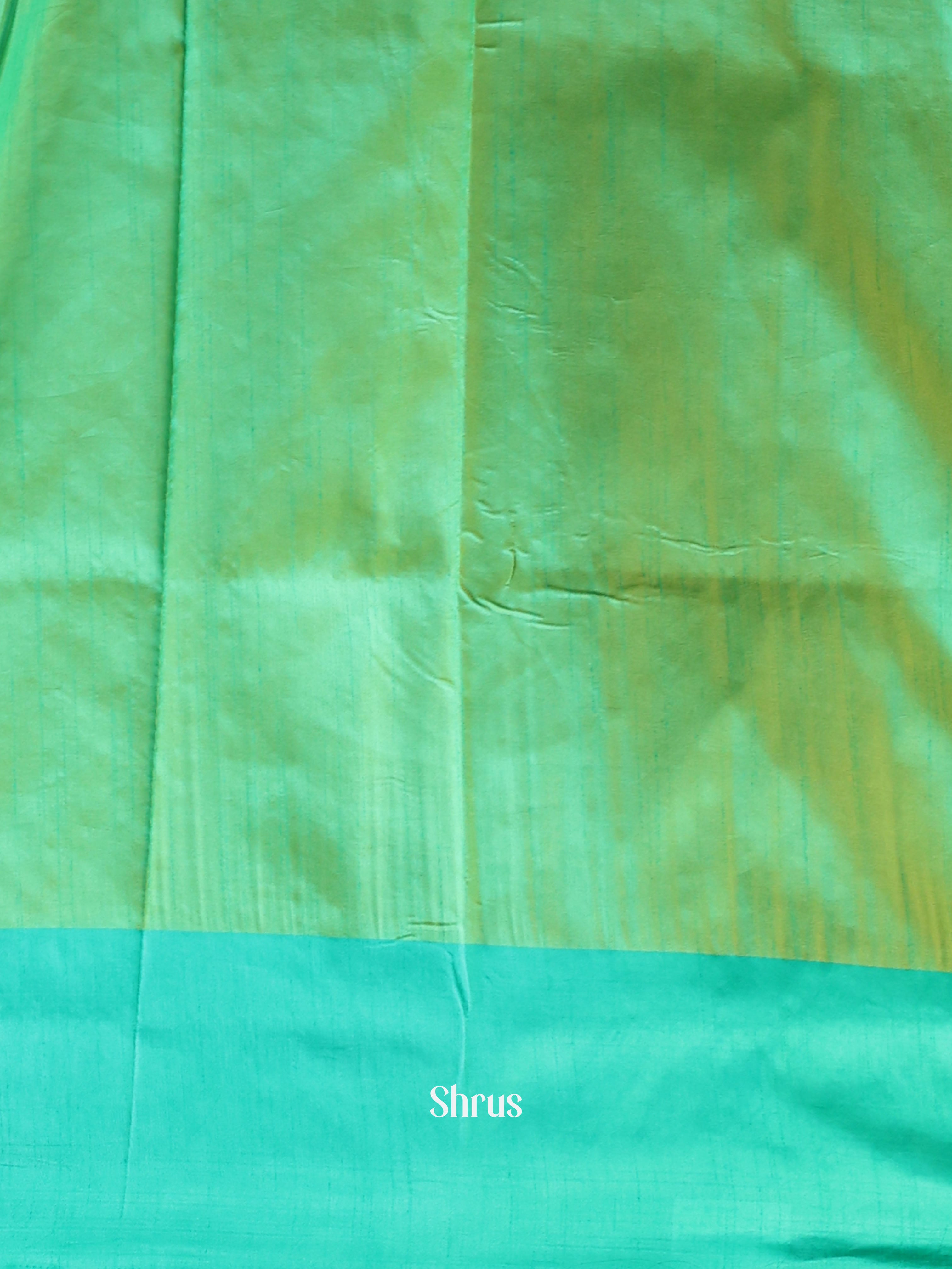 Pastel Green & Blue - Semi Banarasi Saree - Shop on Shrus.com