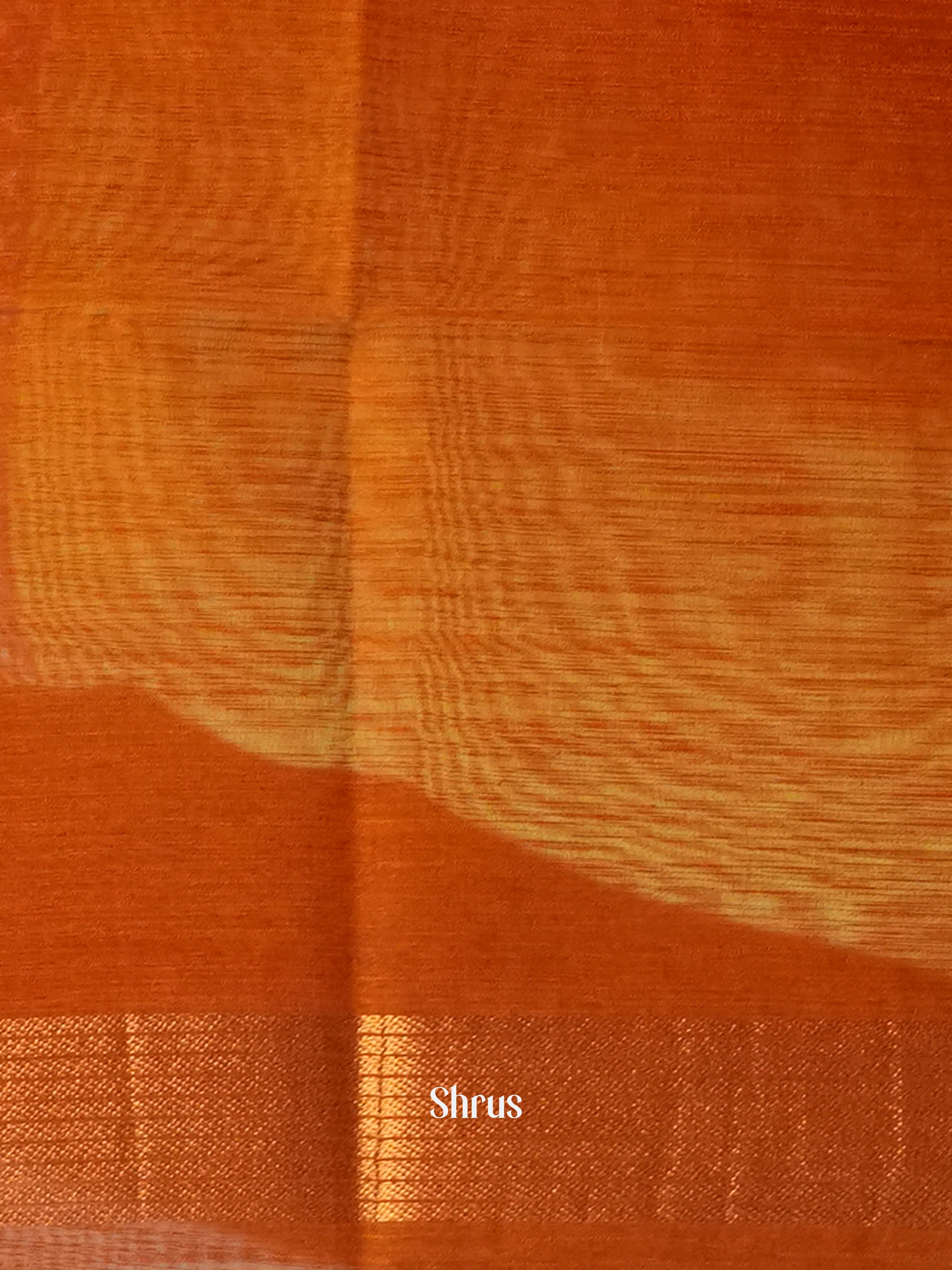 Brick - Semi Jute Saree - Shop on Shrus.com