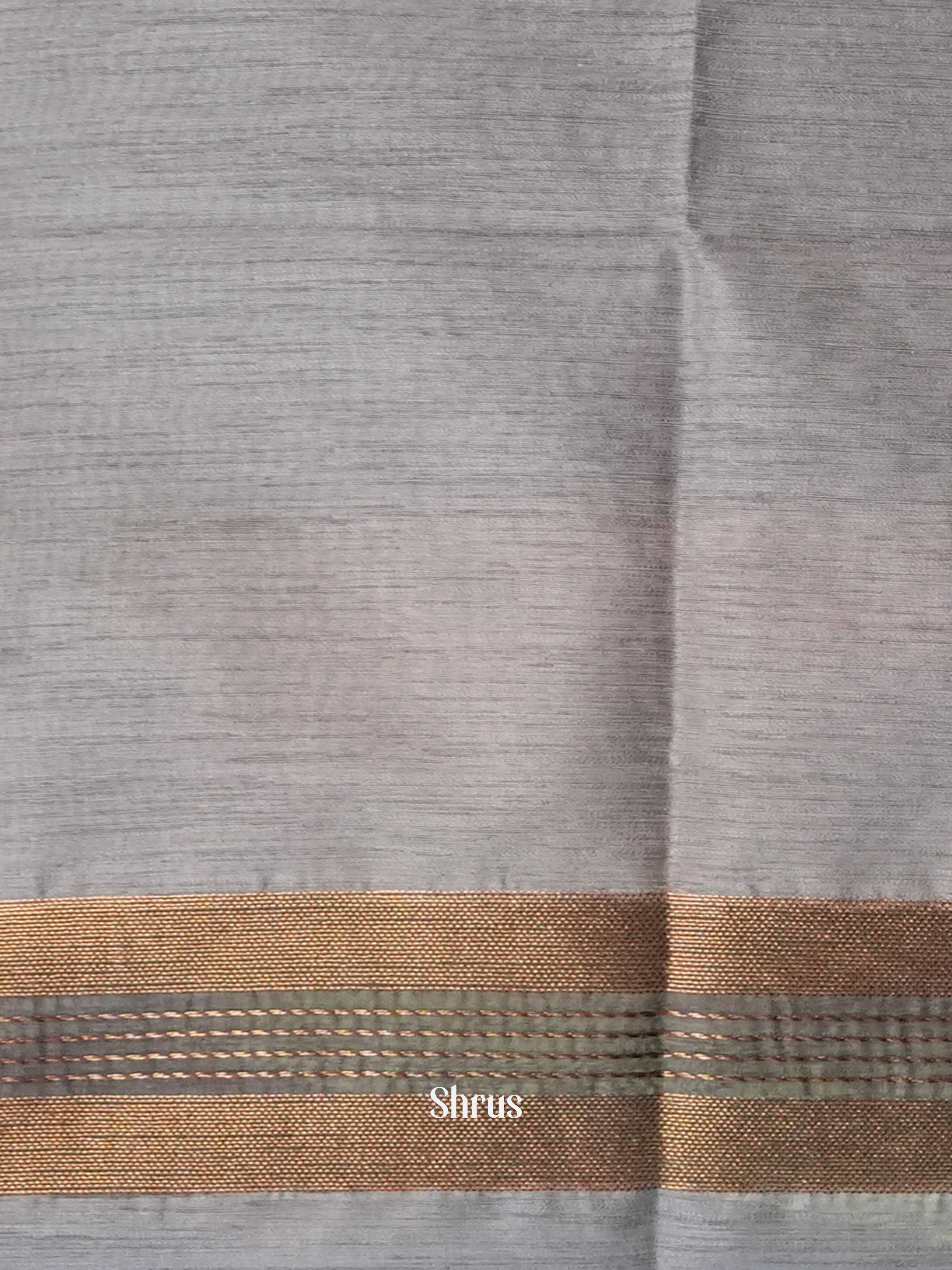 Grey - Semi Jute Saree - Shop on Shrus.com