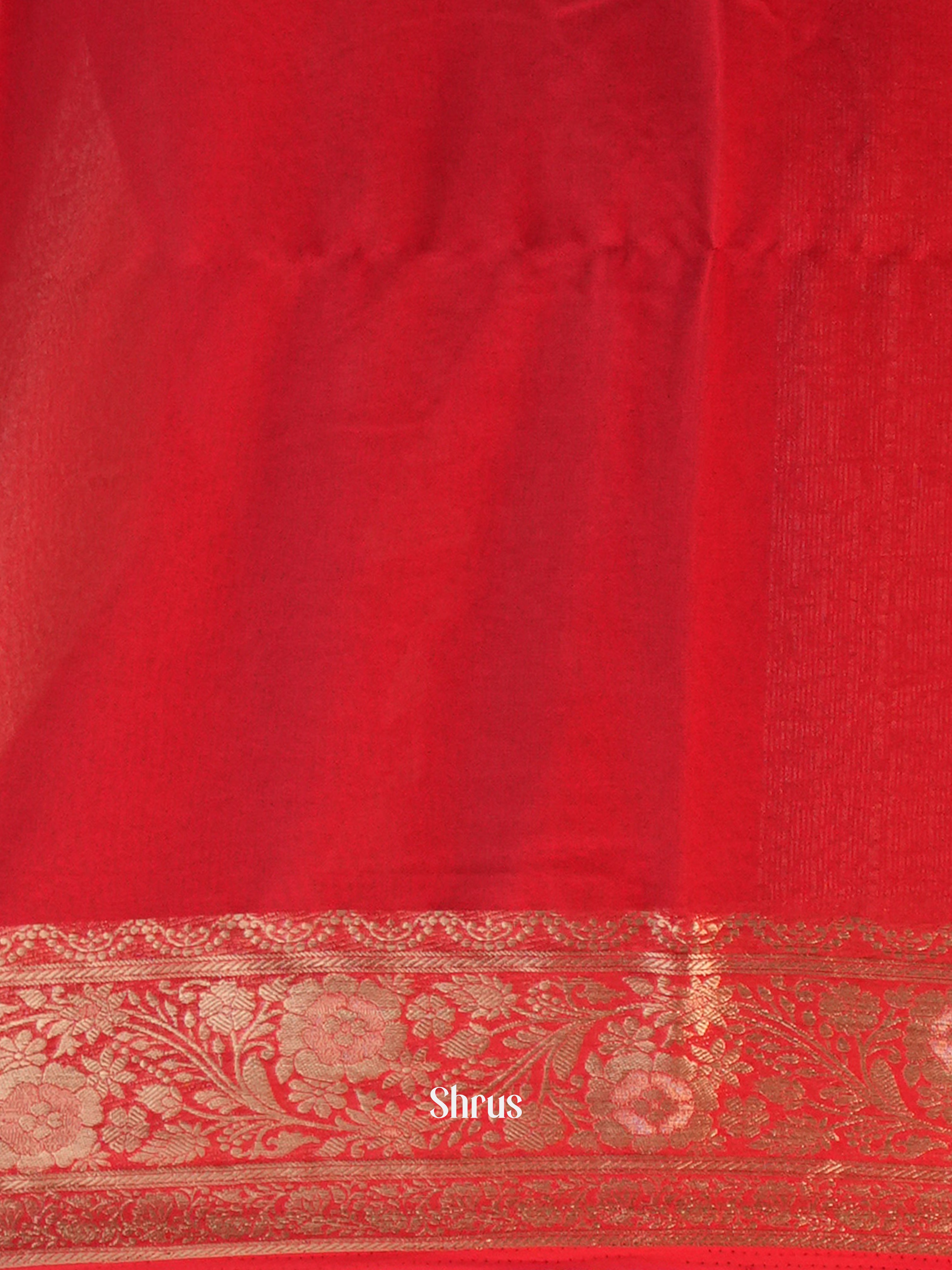 Red - Semi Georgette saree - Shop on Shrus.com