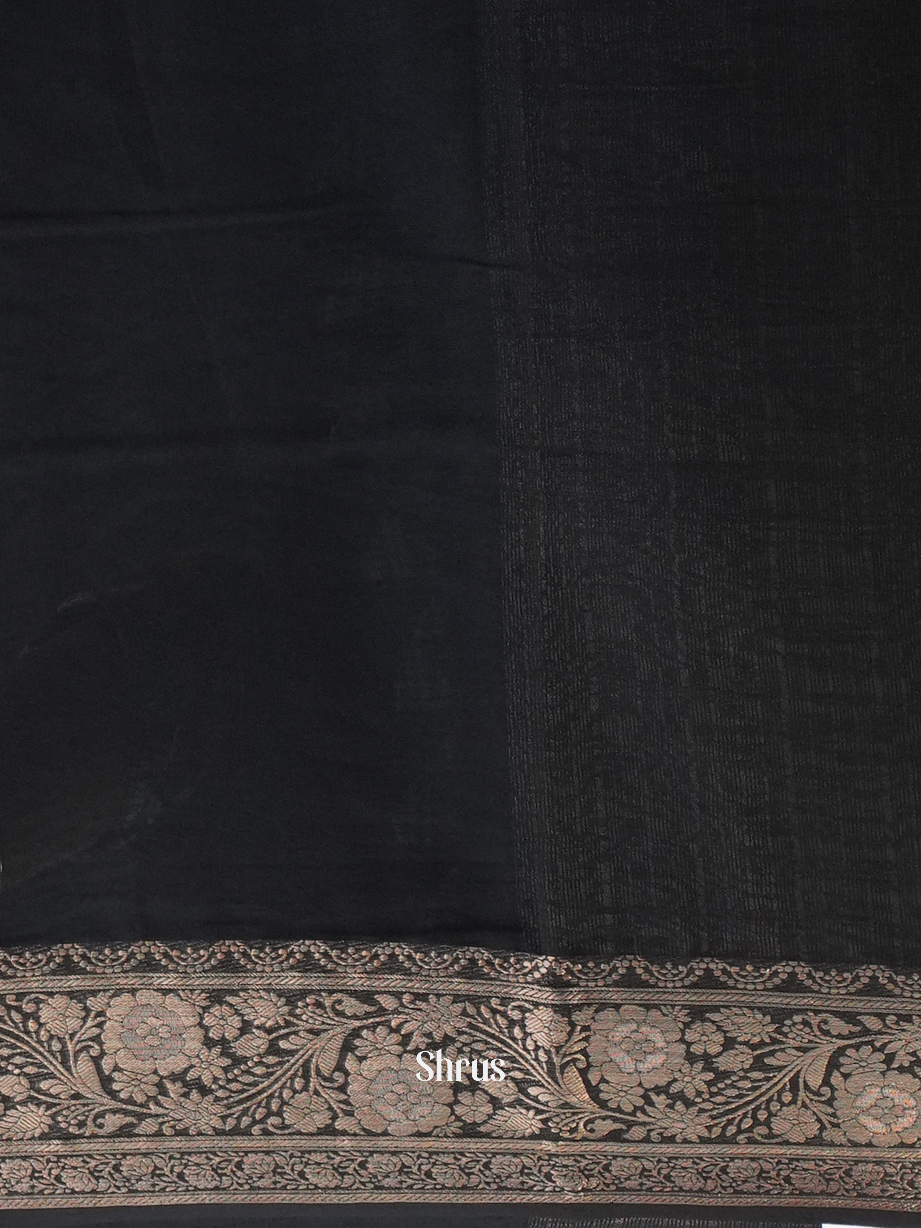 Black - Semi Georgette Saree - Shop on Shrus.com