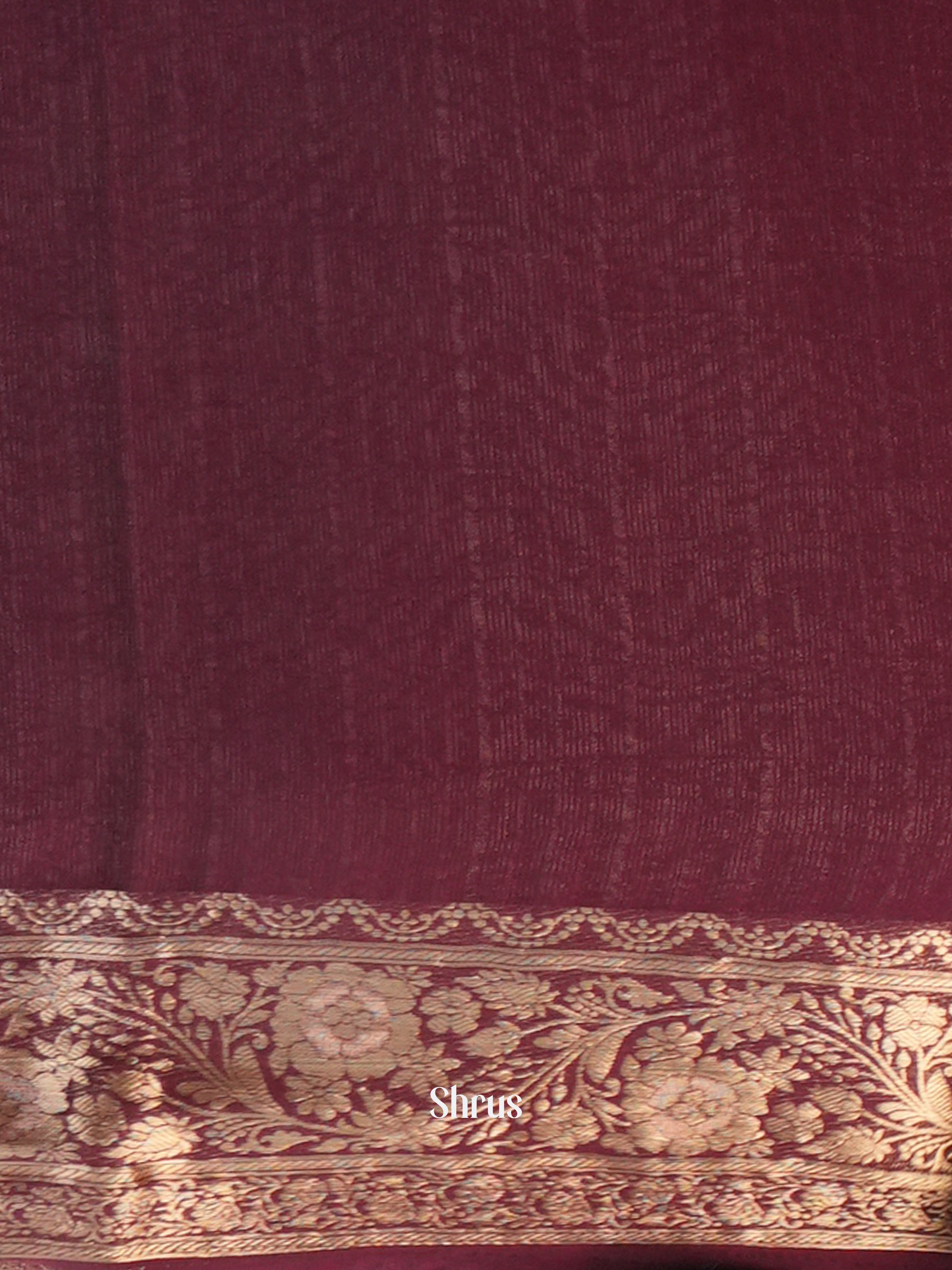 Wine - Semi Georgette Saree - Shop on Shrus.com