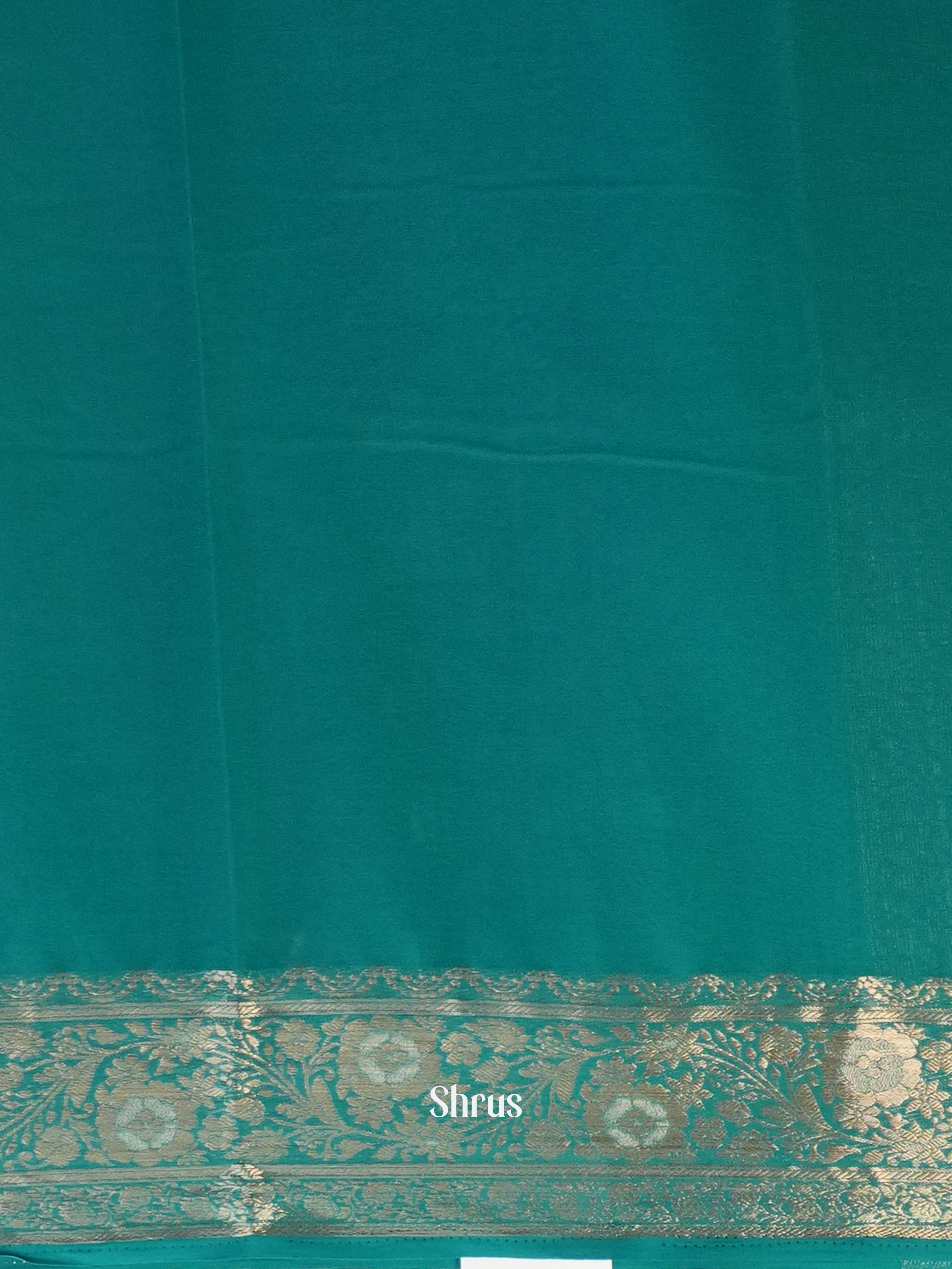 Green - Semi Georgette Saree - Shop on Shrus.com