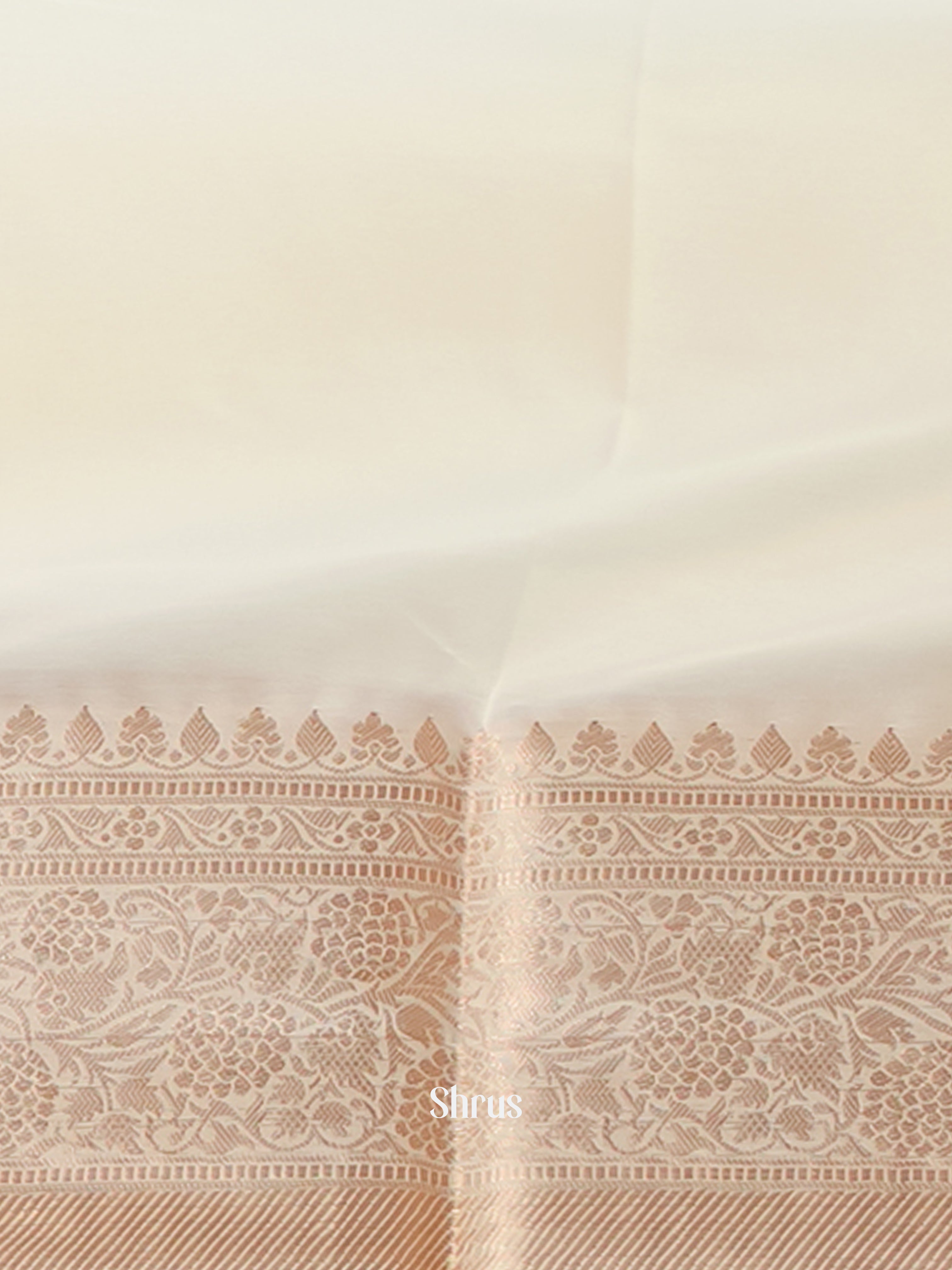 Cream - Semi Georgette Saree - Shop on Shrus.com