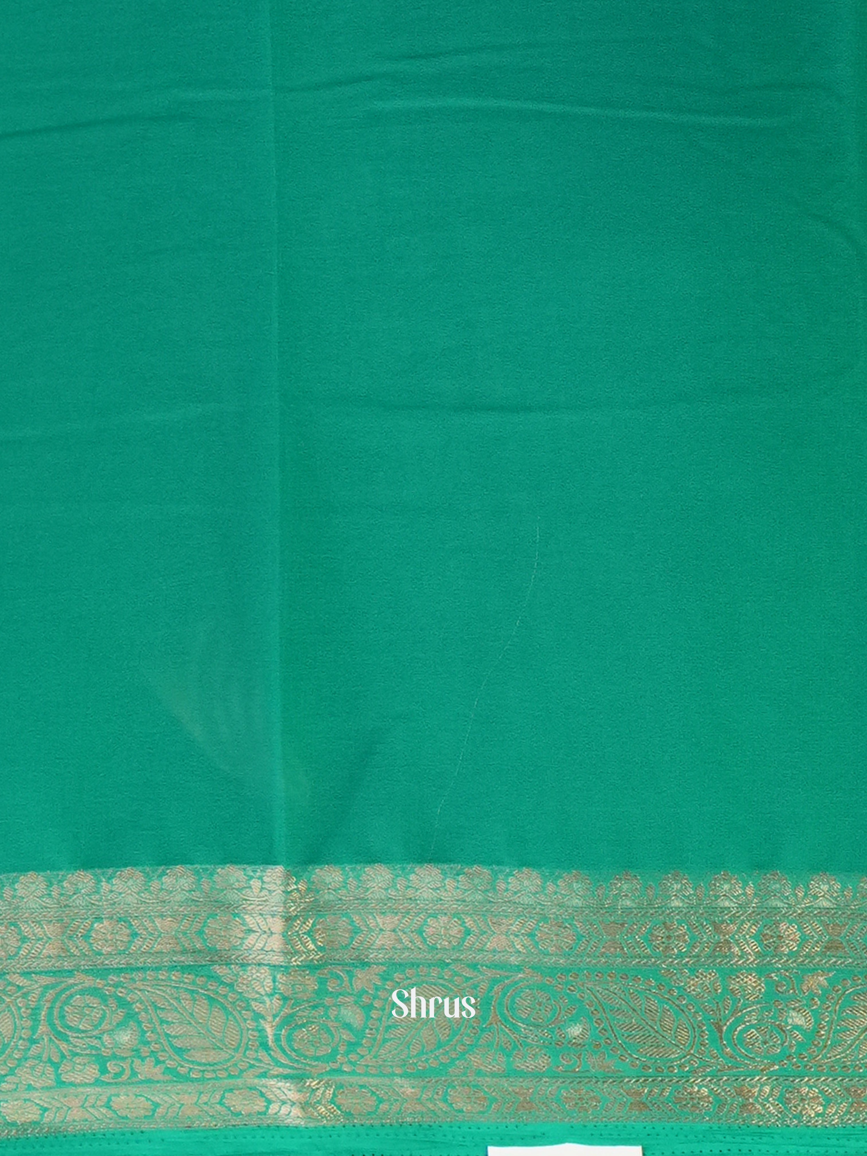 Green - Semi Georgette Saree - Shop on Shrus.com