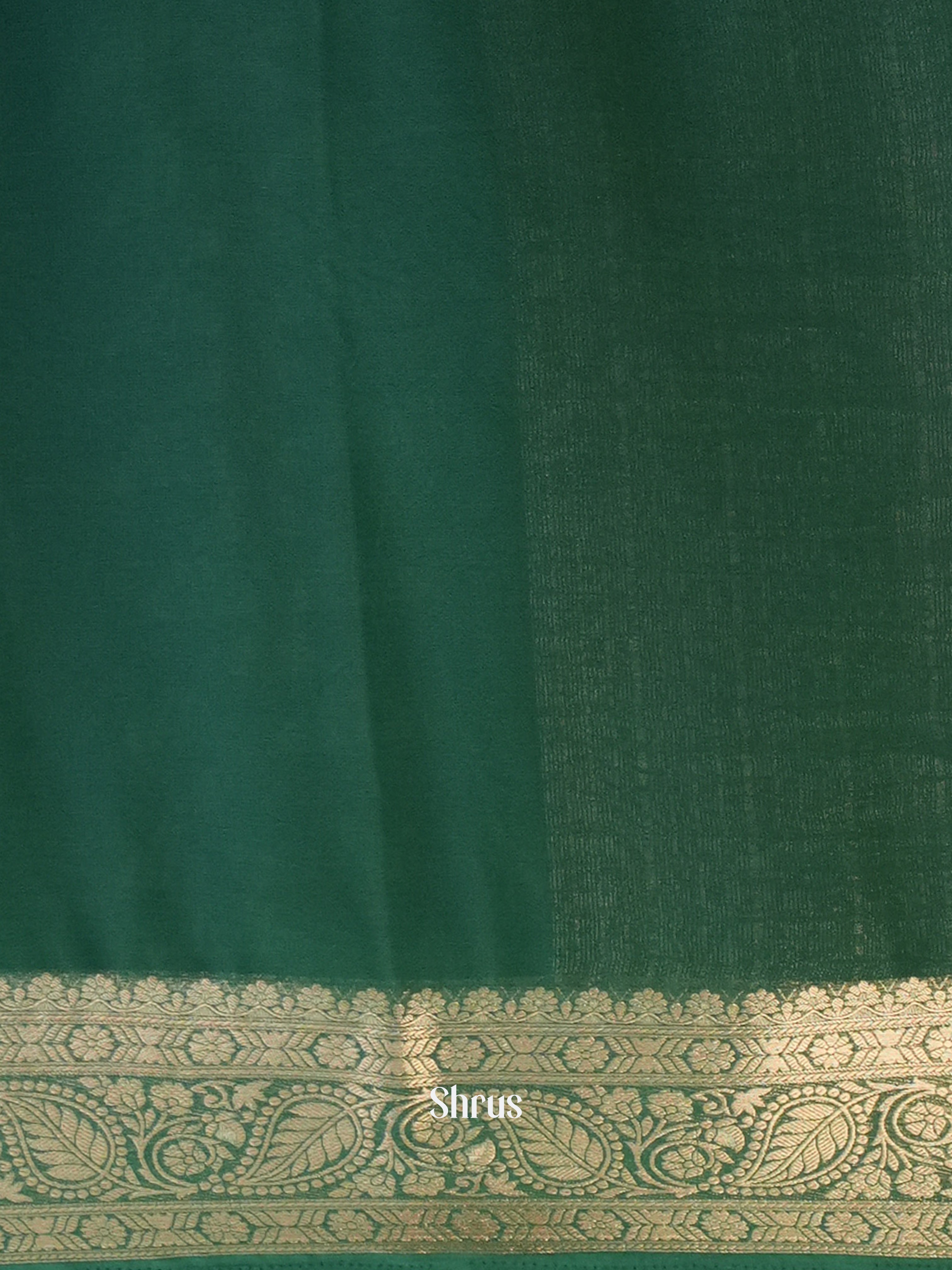 Green - Semi Georgette Saree - Shop on Shrus.com