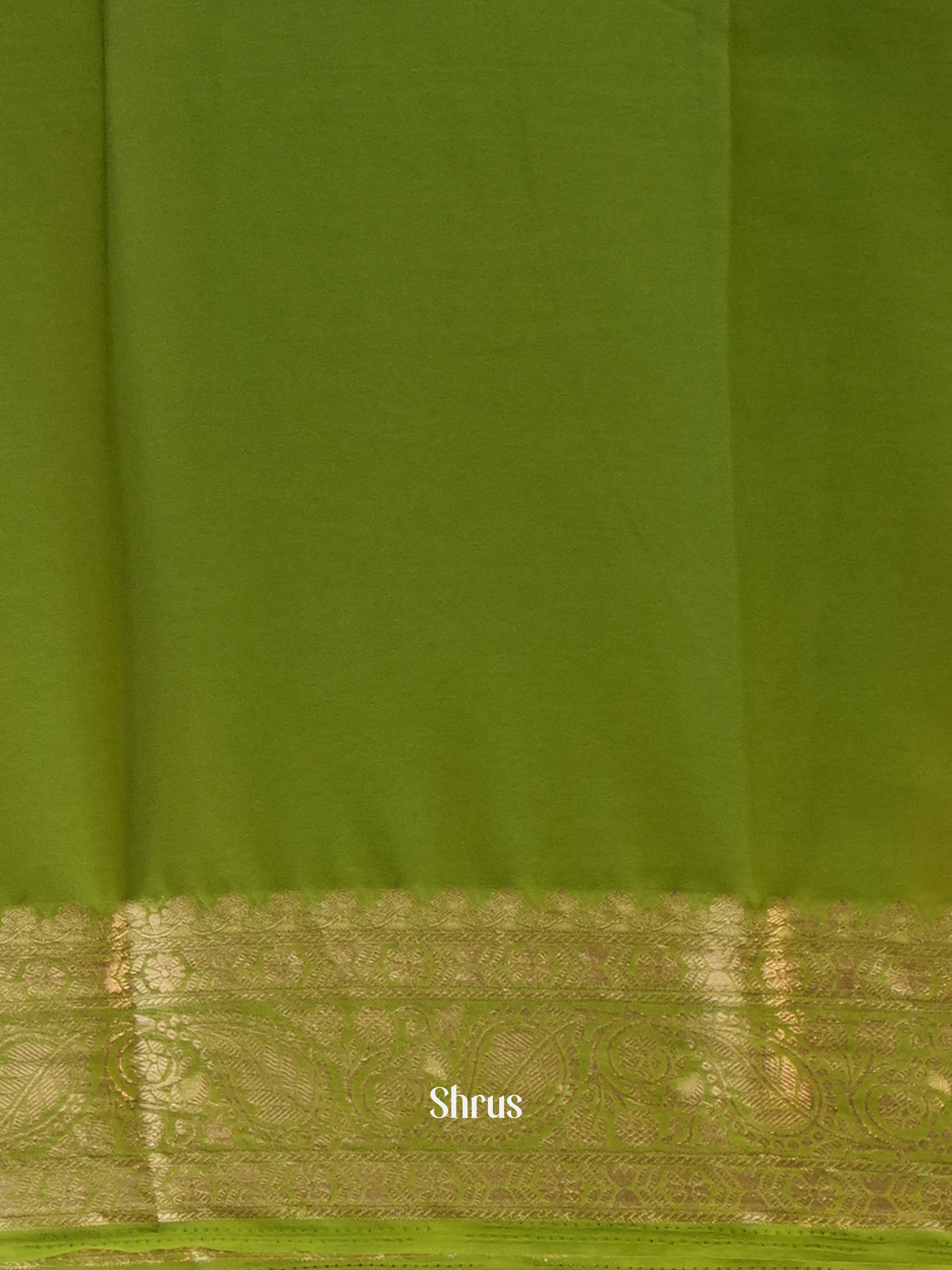 Green - Semi Georgette Saree - Shop on Shrus.com