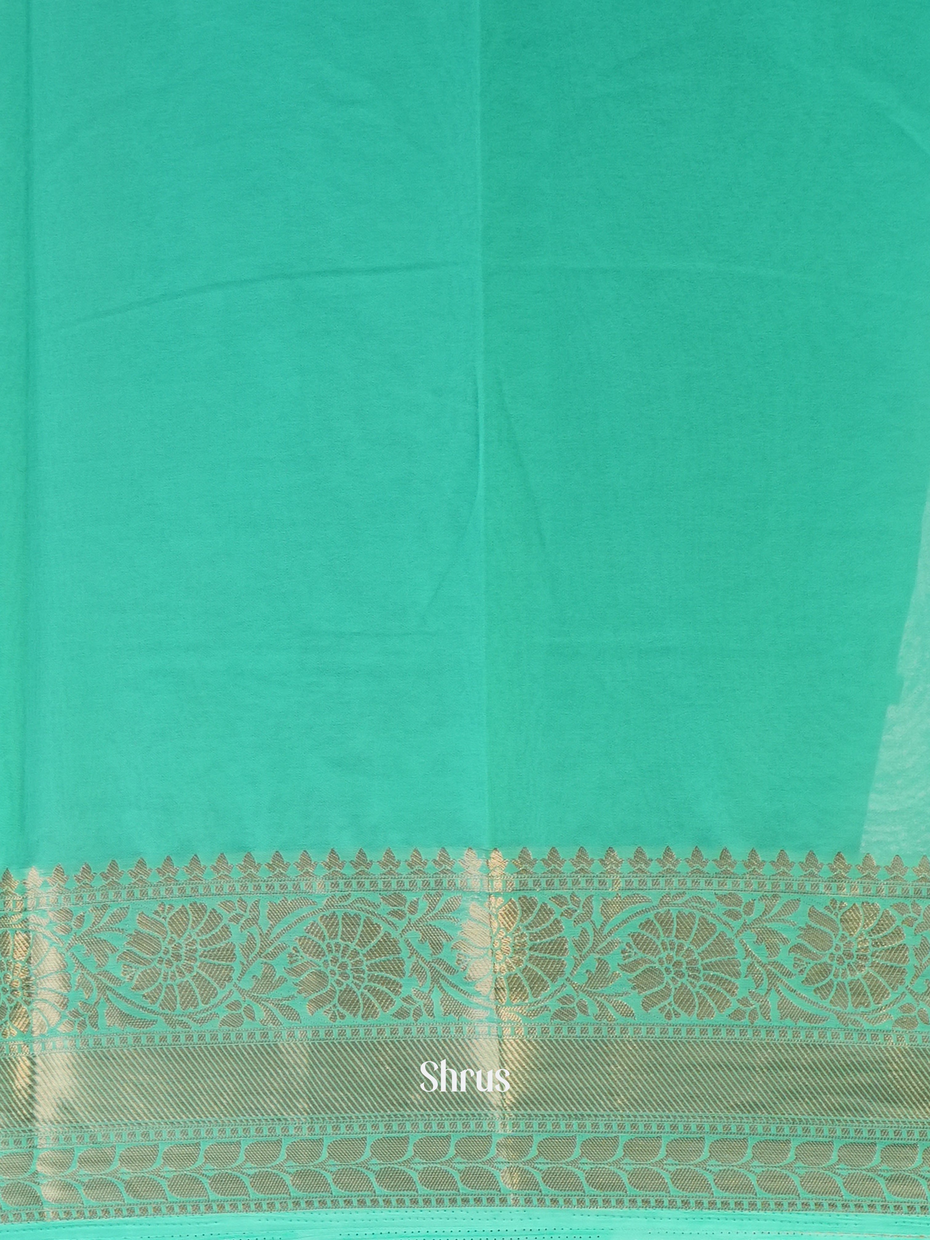 Teal Green - Semi Georgette Saree - Shop on Shrus.com