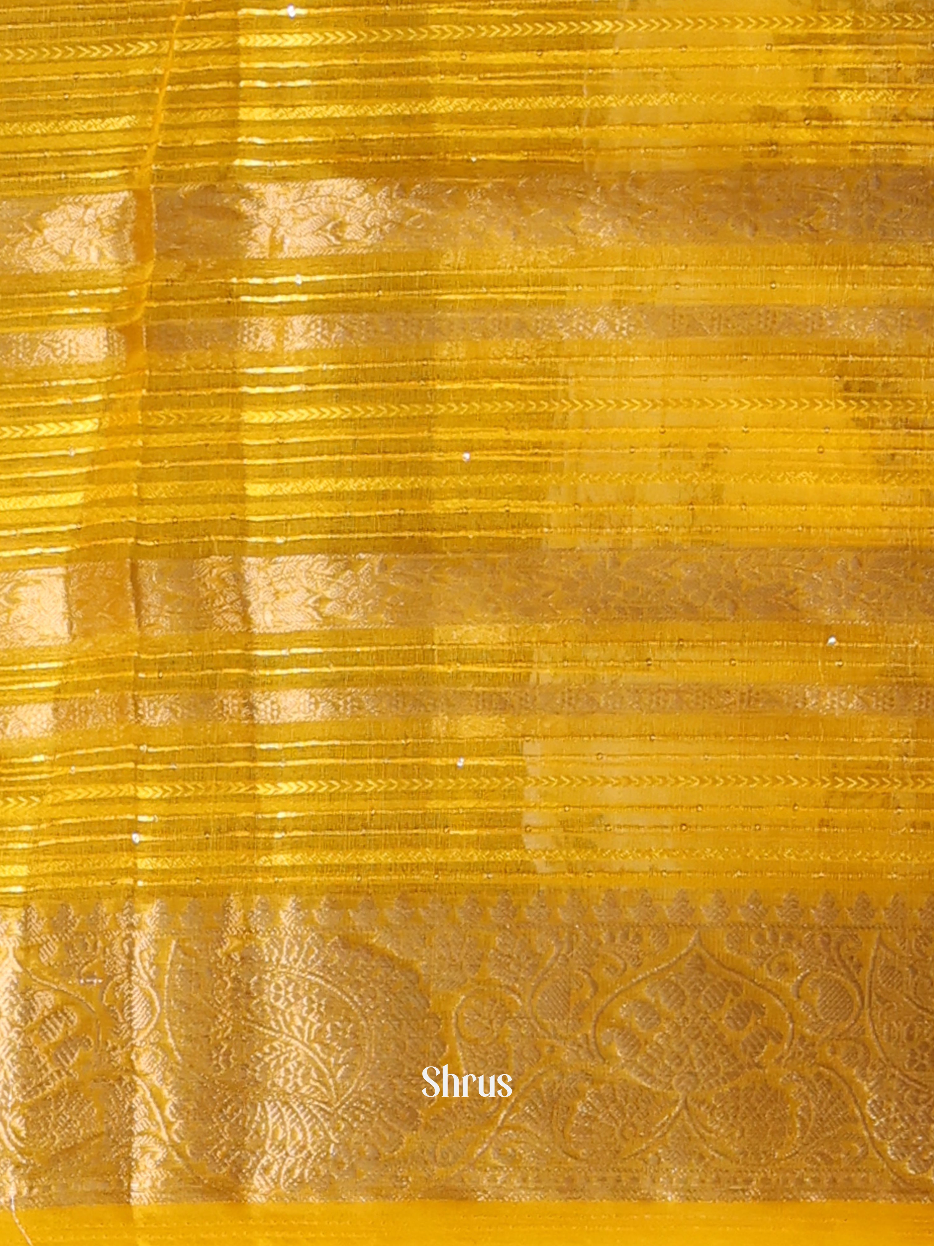 Yellow - Semi Organza Saree - Shop on Shrus.com