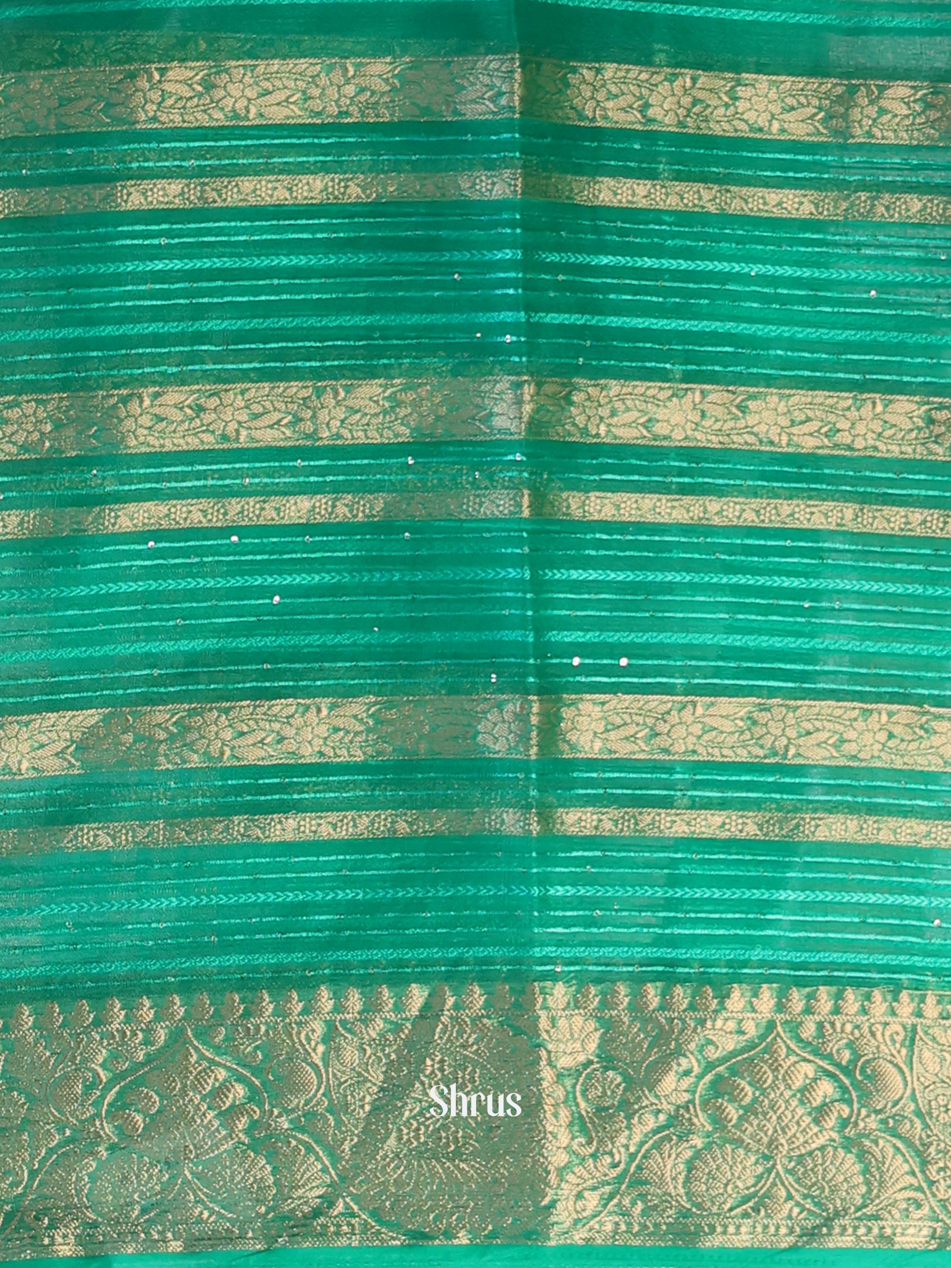 Green - Semi Organza Saree - Shop on Shrus.com