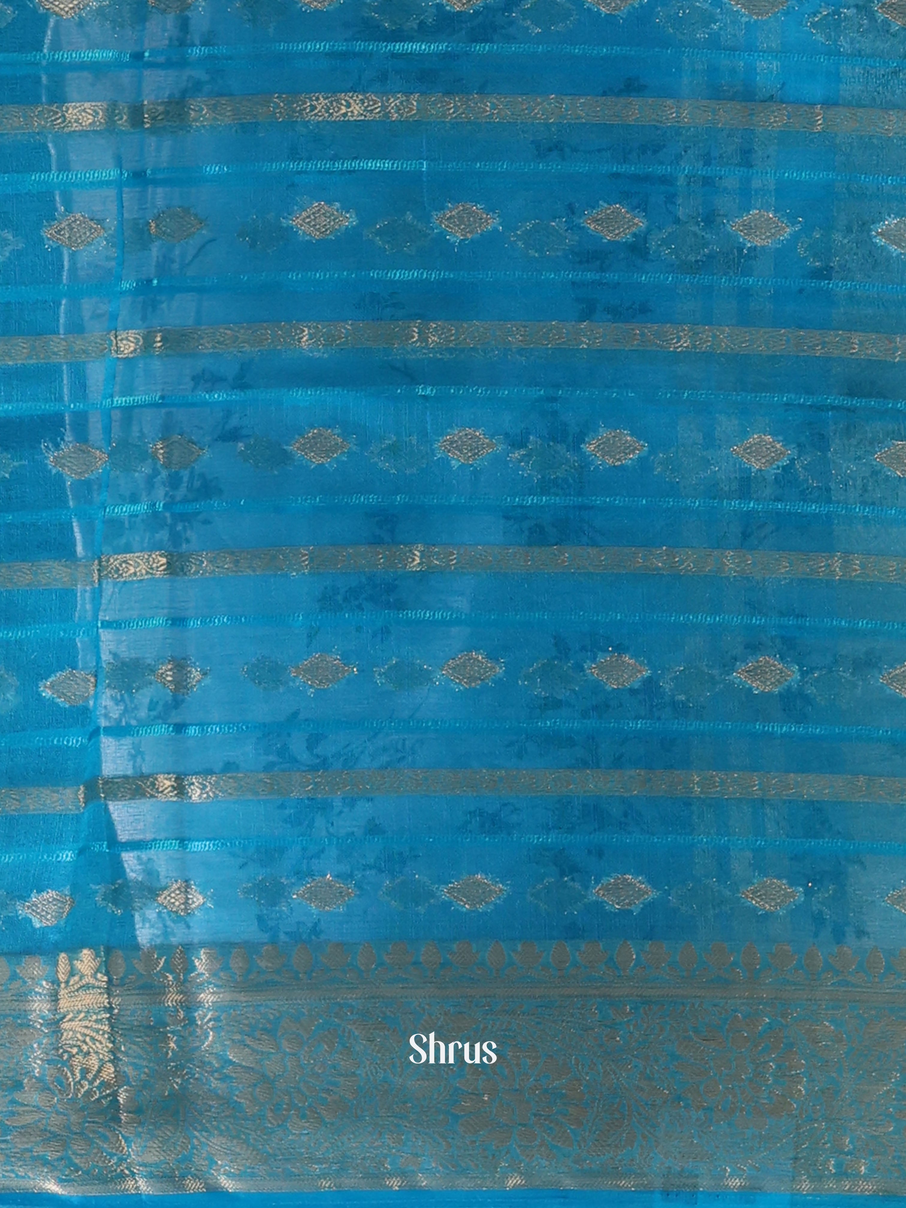 Green - Semi Organza Saree - Shop on Shrus.com