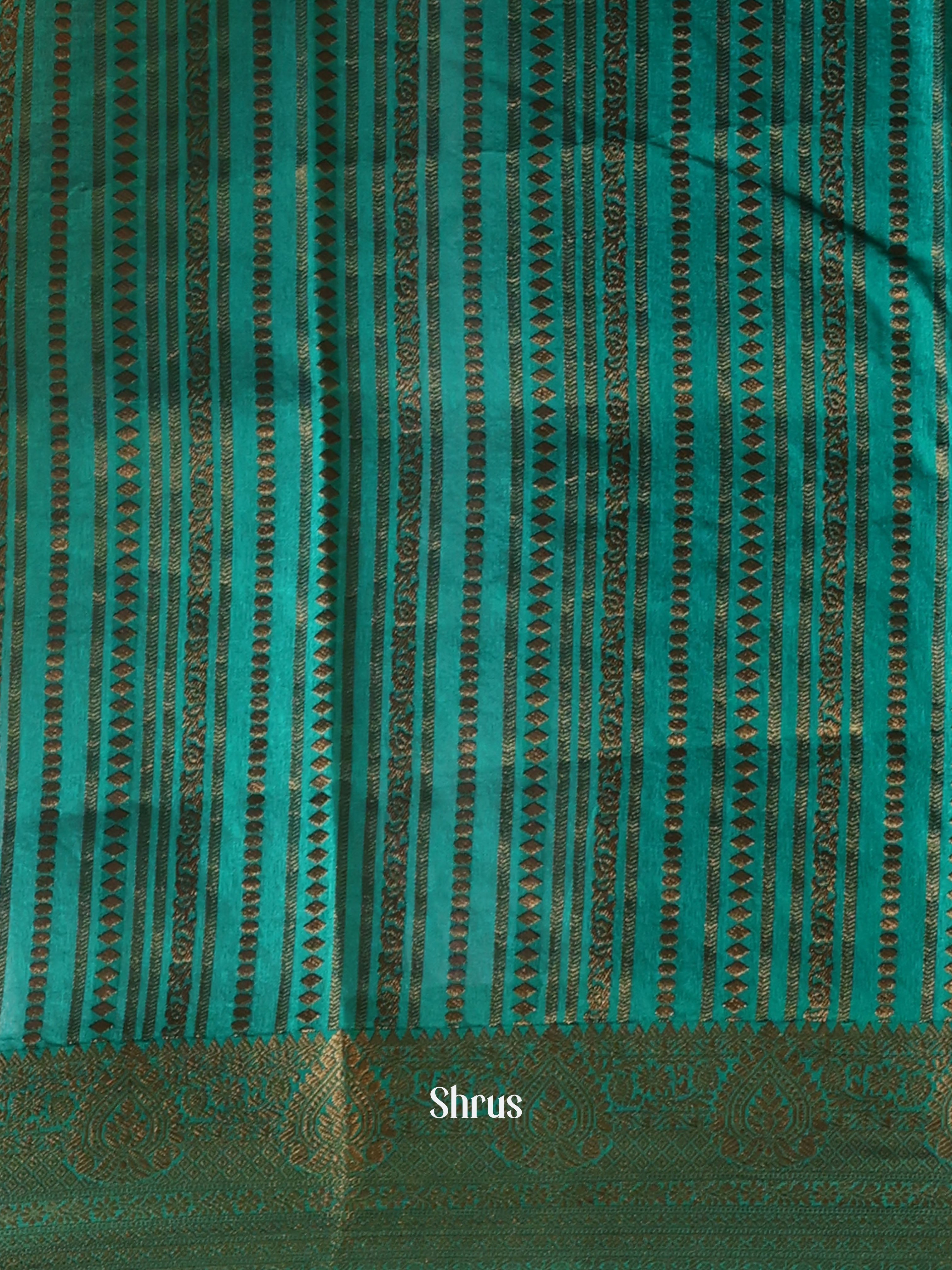 Red & Green - Semi Organza Saree - Shop on Shrus.com