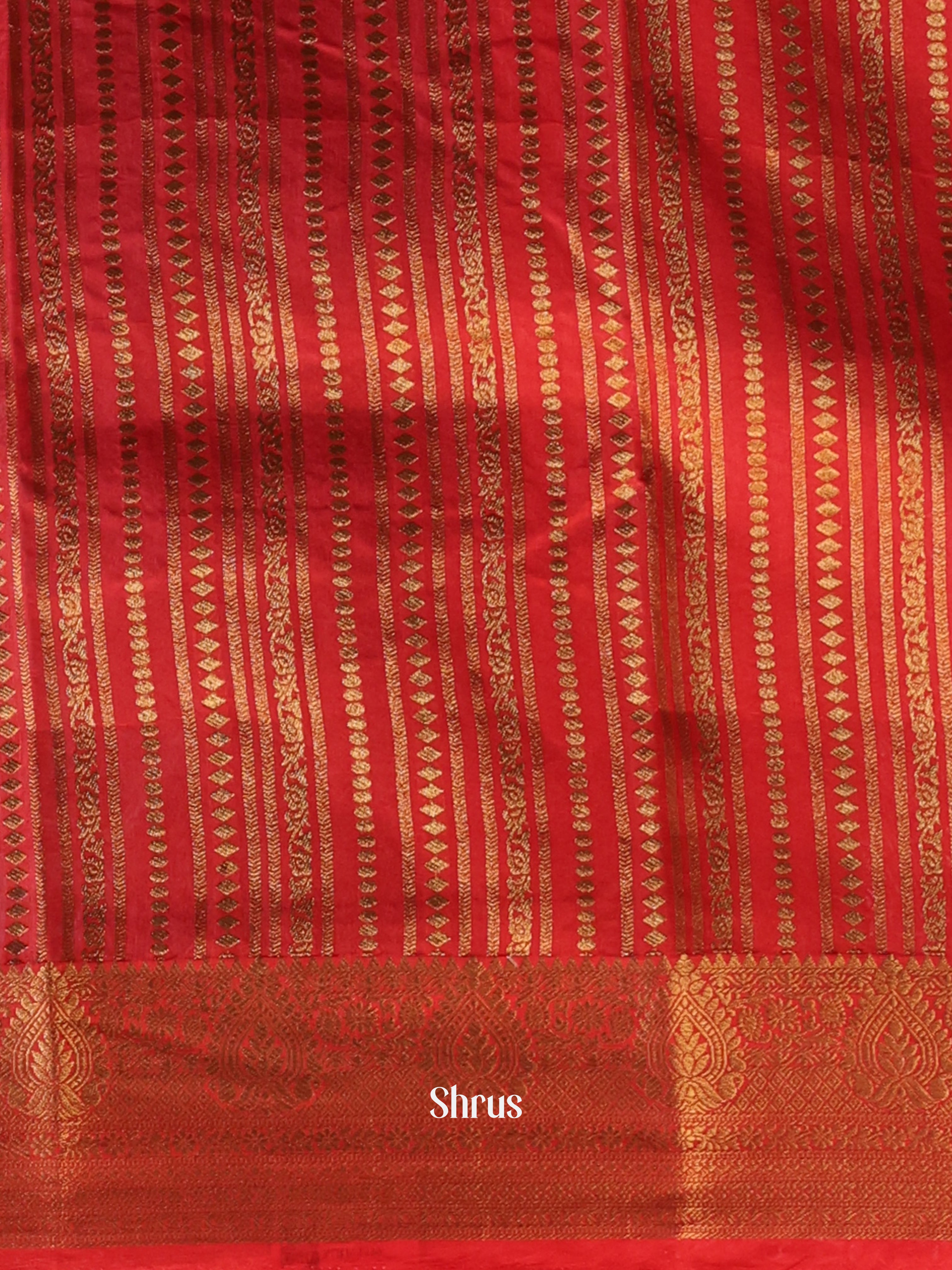 Black & Red - Semi Organza Saree - Shop on Shrus.com