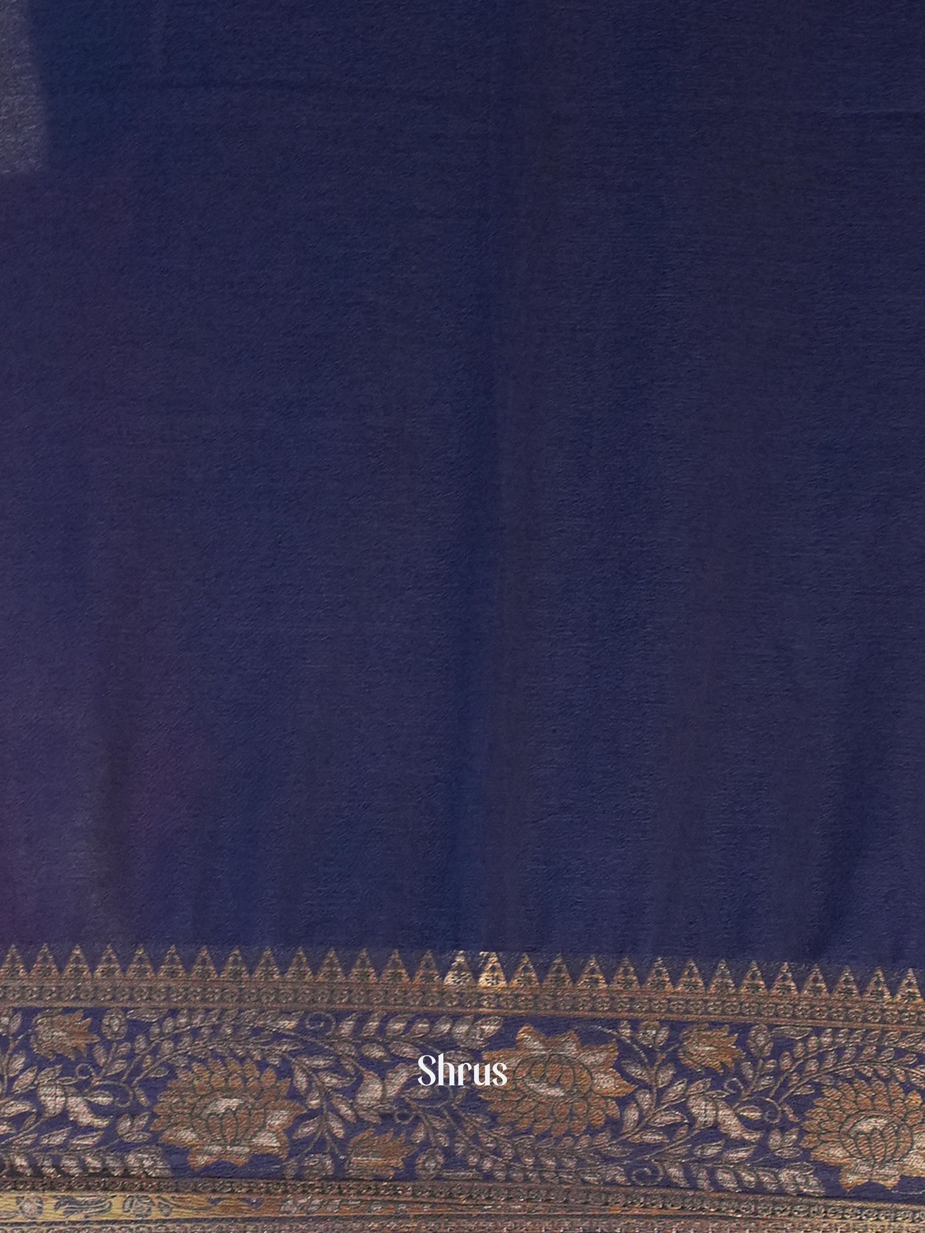 Blue - Semi Mysoresilk Saree - Shop on Shrus.com