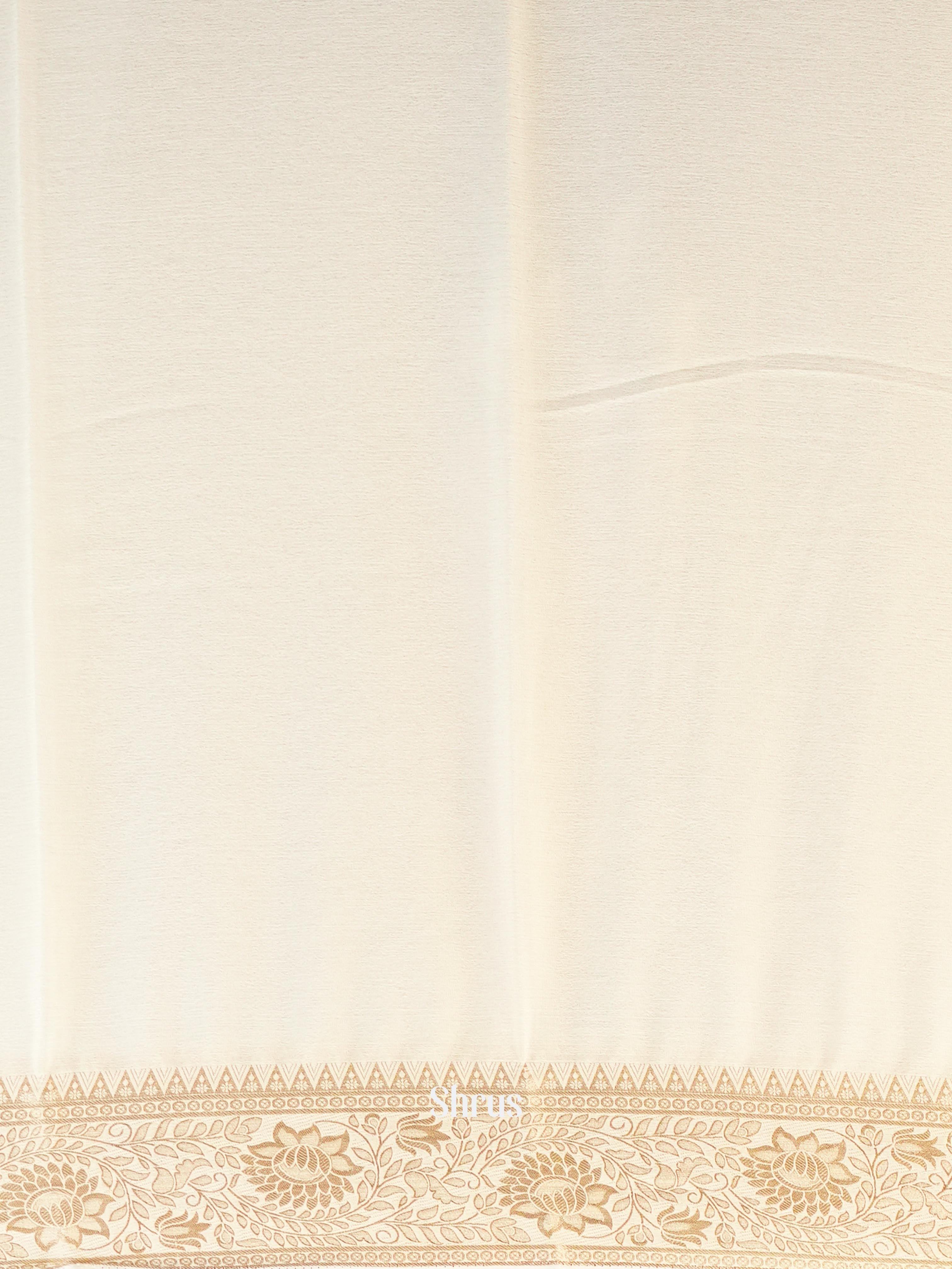 Cream - Semi Mysoresilk Saree - Shop on Shrus.com