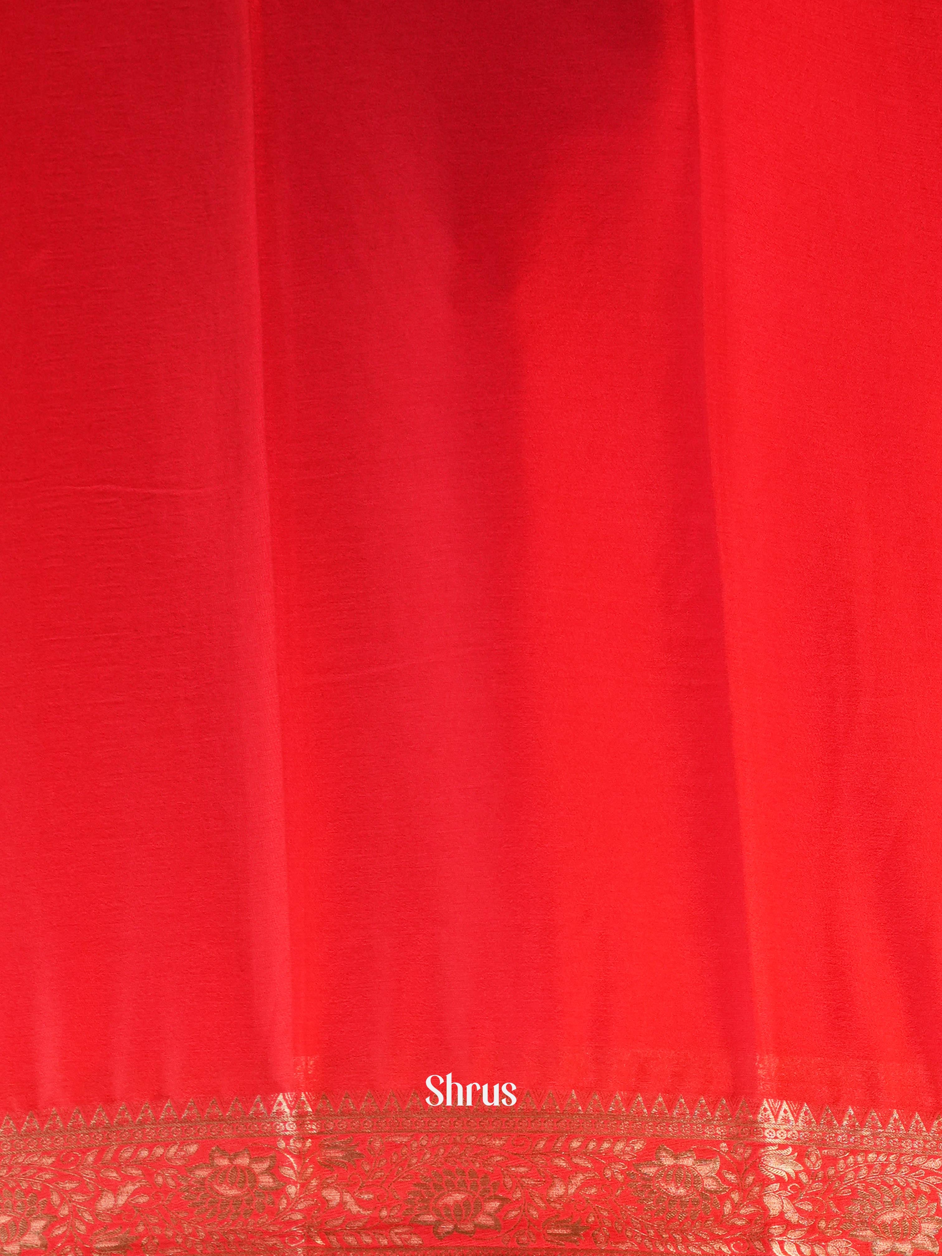 Red - Semi Mysoresilk Saree - Shop on Shrus.com