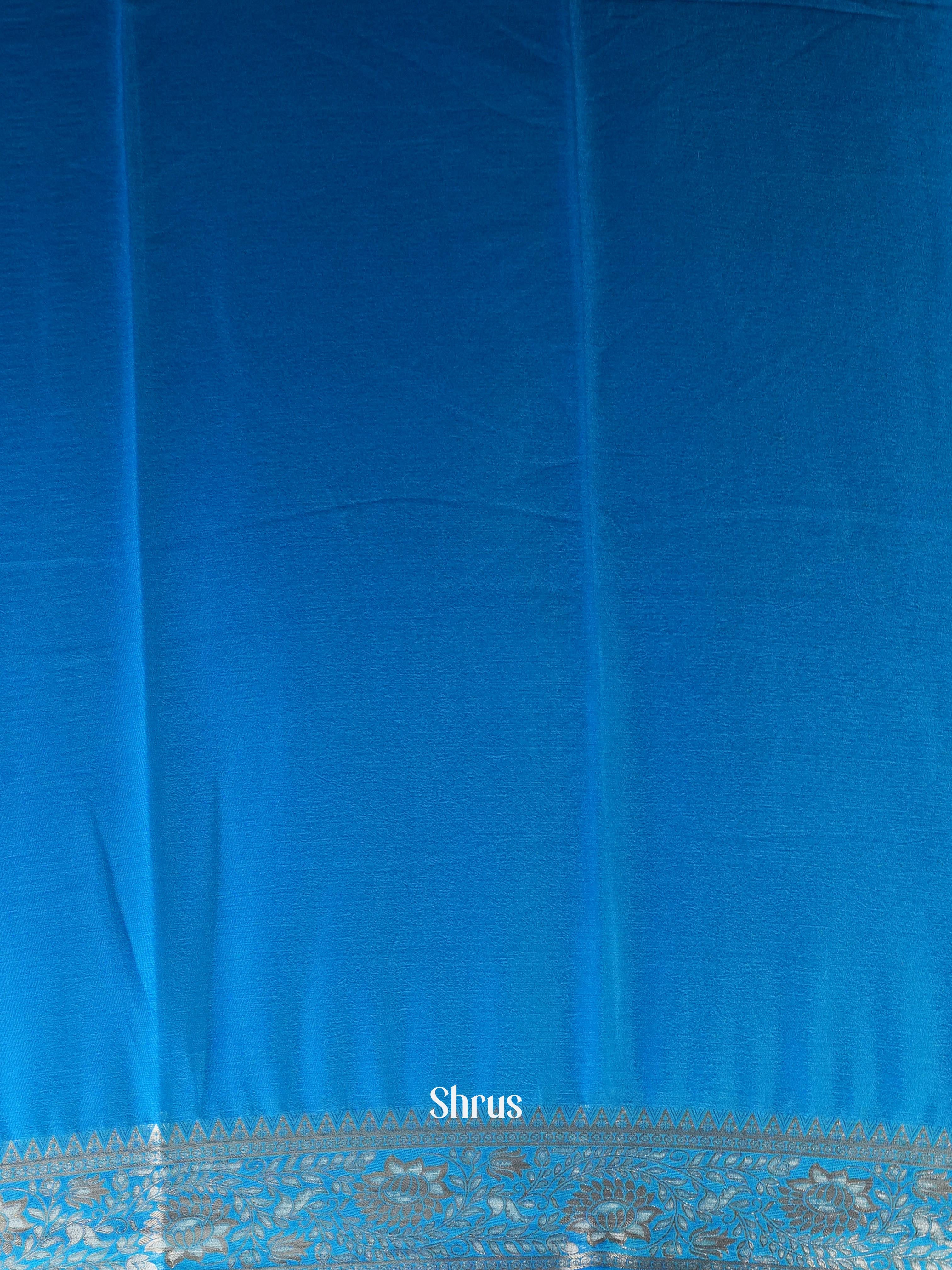 Blue - Semi Mysoresilk Saree - Shop on Shrus.com