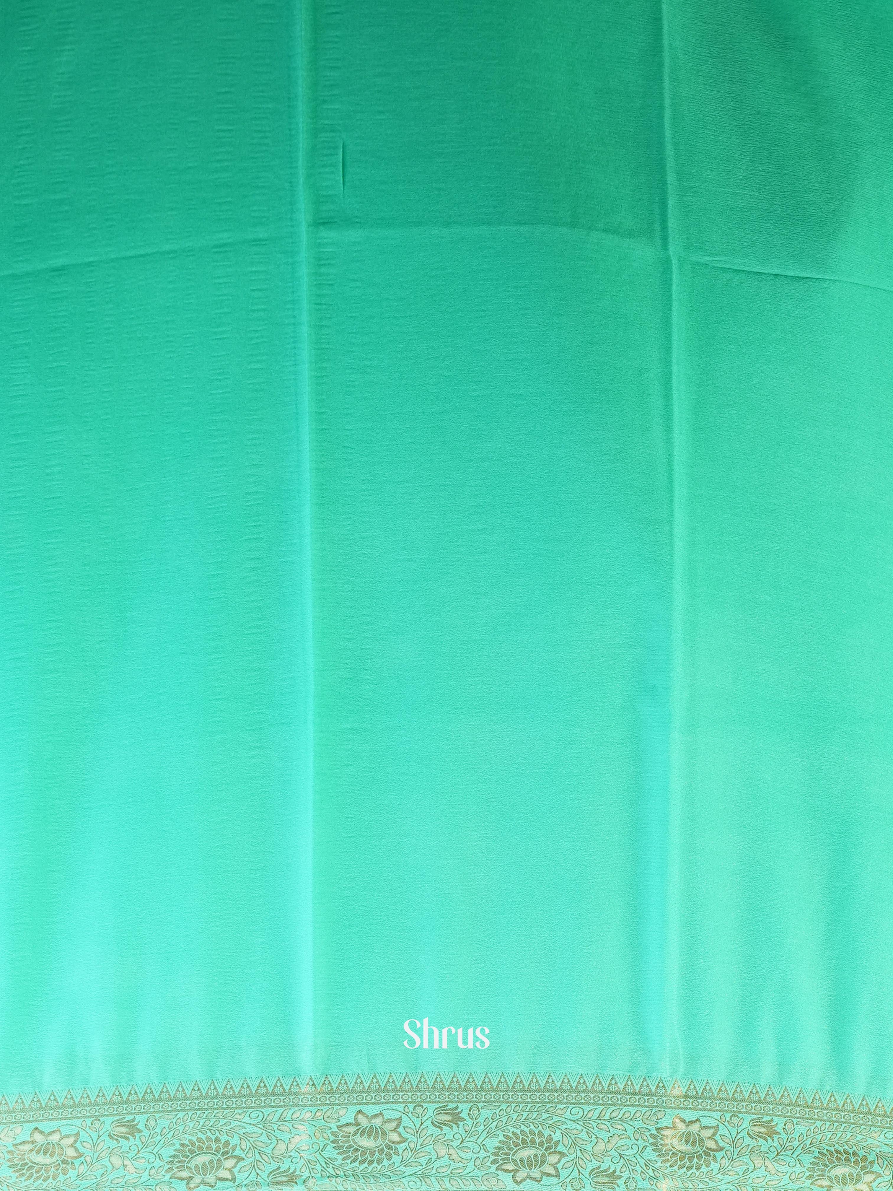 Teal Green - Semi Mysoresilk Saree - Shop on Shrus.com